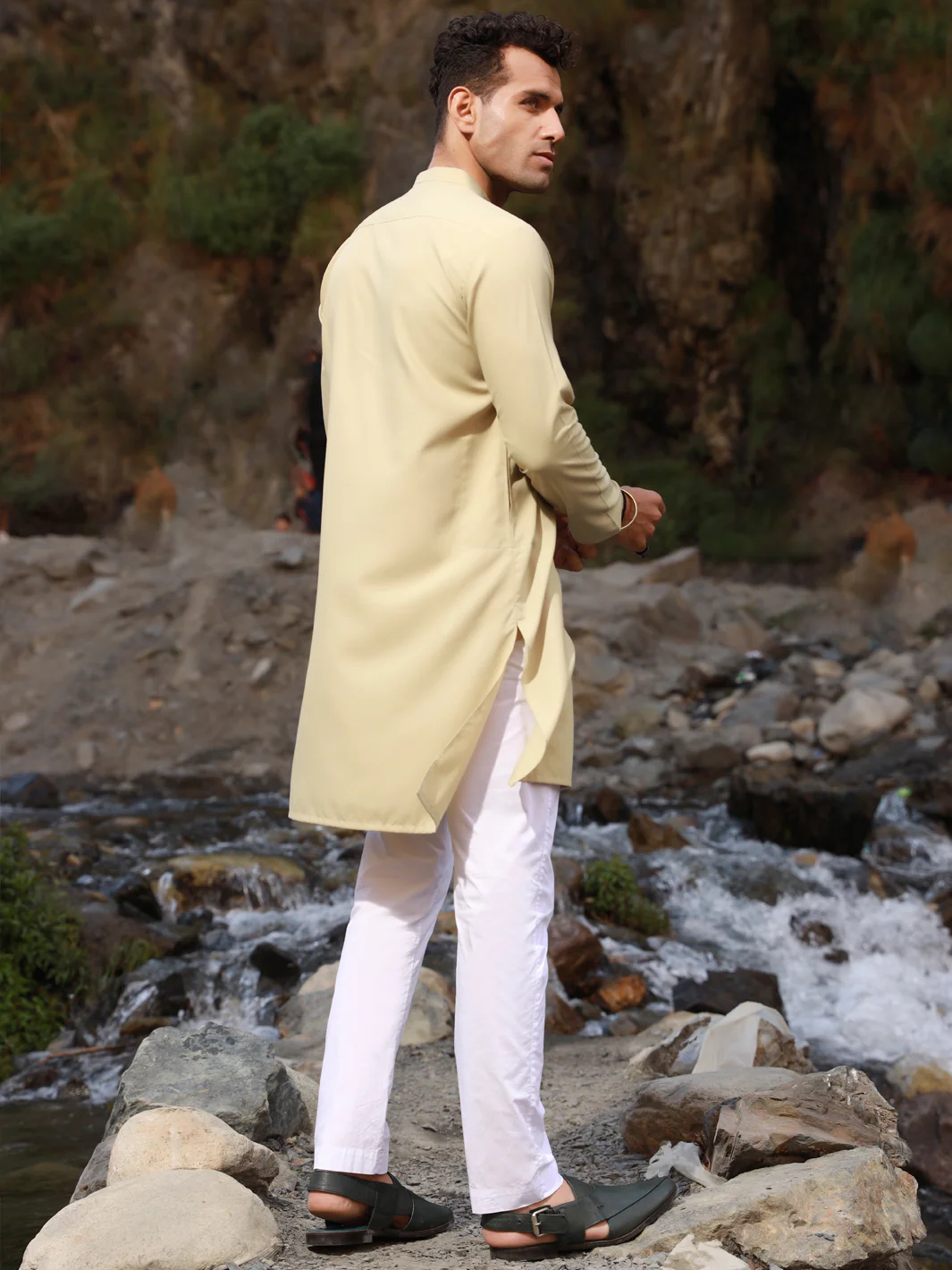 Light Green Kurta - AL-K-1036 - Image 4