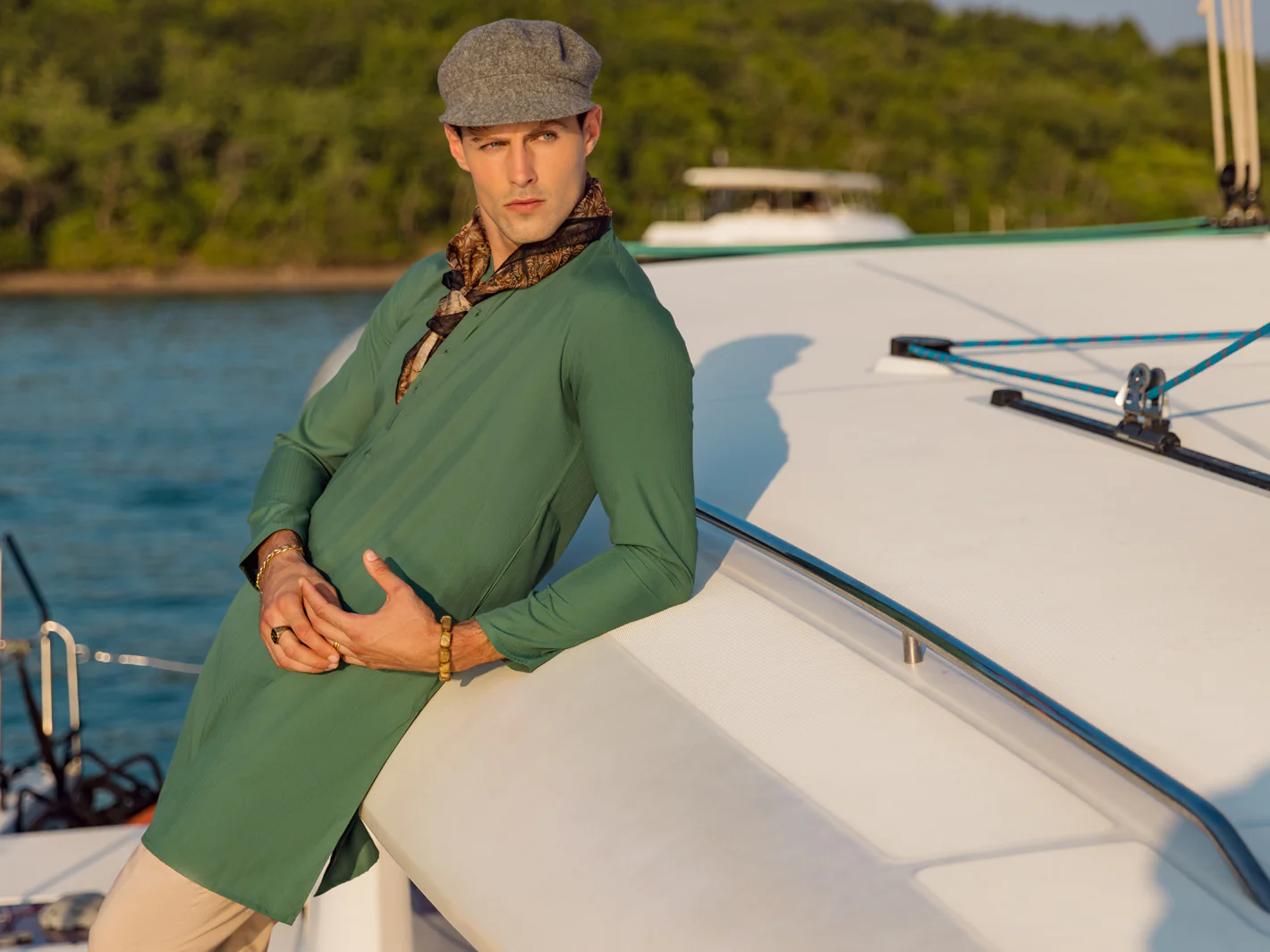 Green Kurta - AL-K-1047 - Image 4