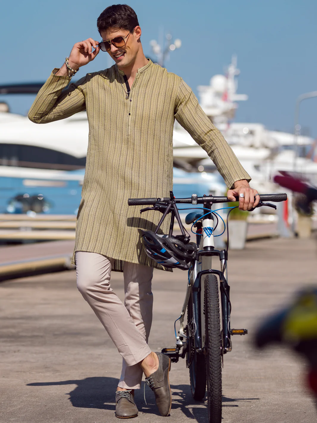Olive Green Kurta - AL-K-1059