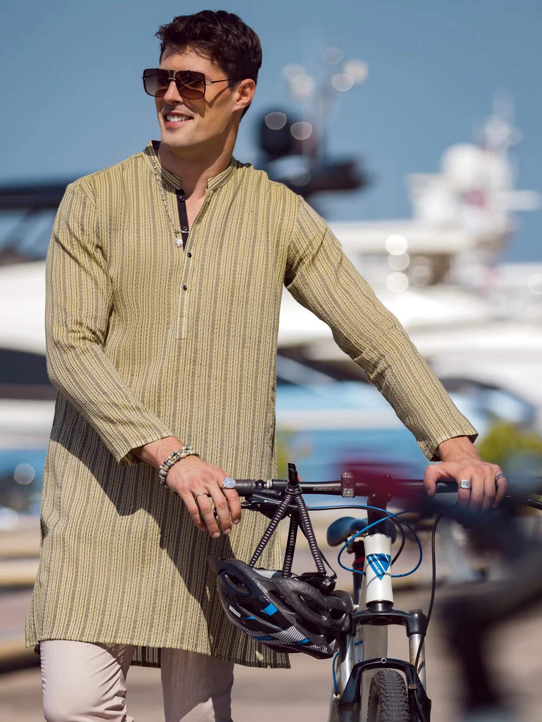Olive Green Kurta - AL-K-1059 - Image 2