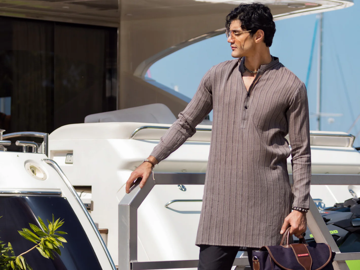 Grey Kurta - AL-K-1062 - Image 4