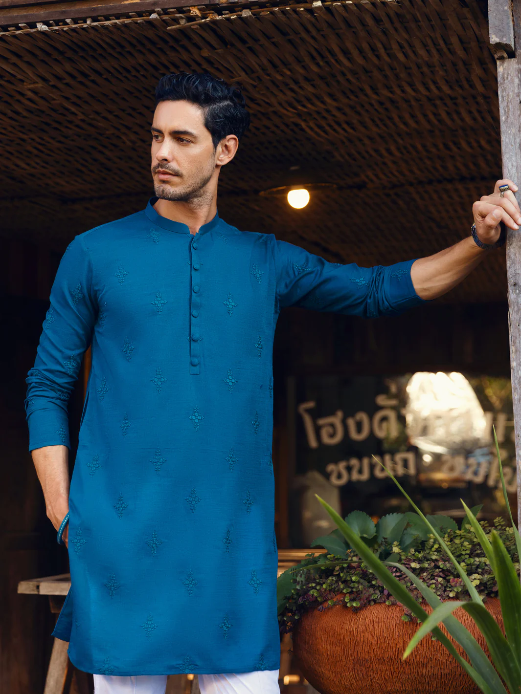 Blue Kurta - AL-K-1063A - Image 5
