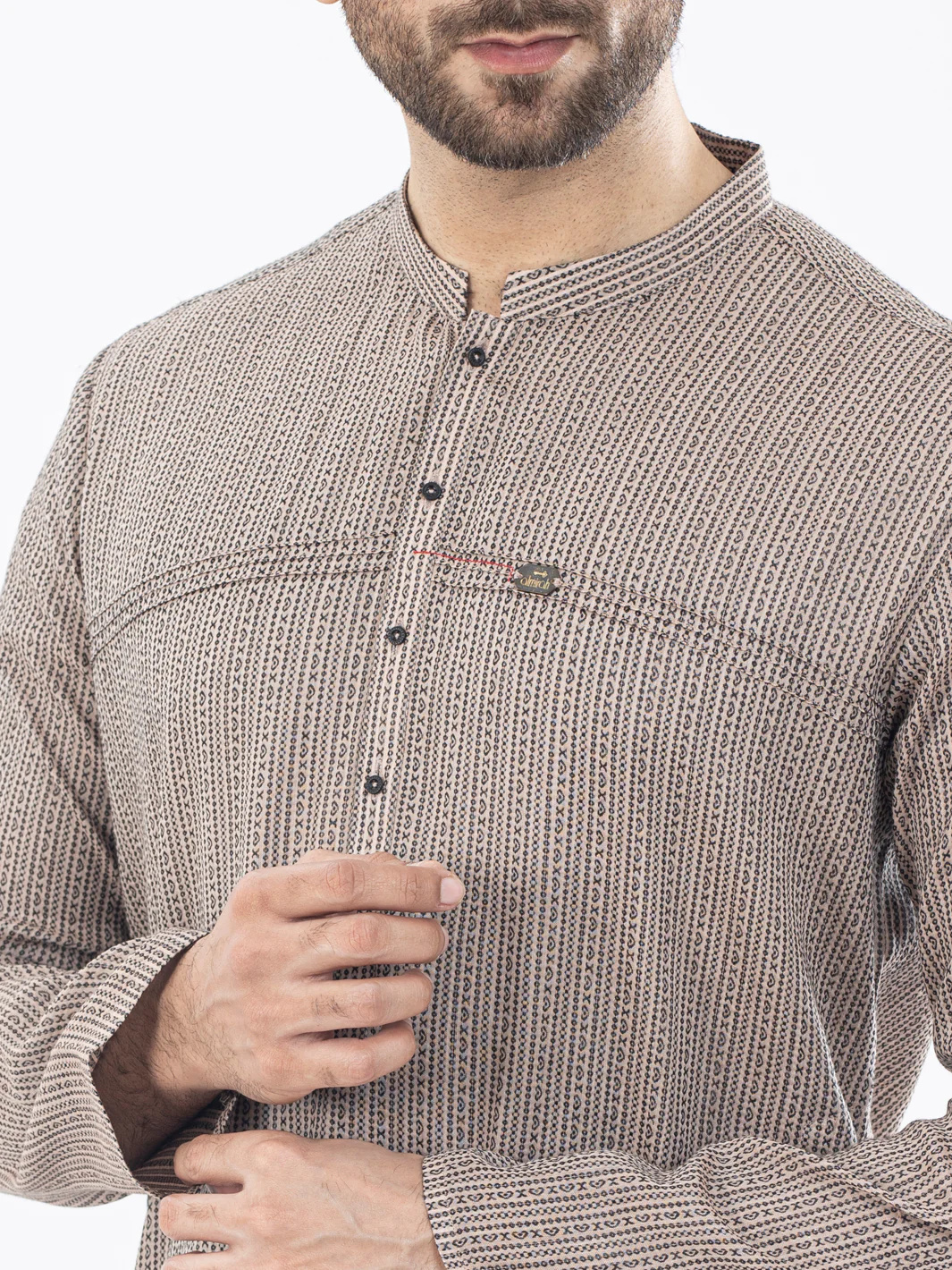 Light Peach Kurta - AL-K-1072 - Image 3