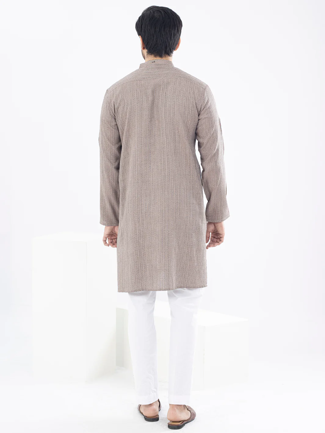 Light Peach Kurta - AL-K-1072 - Image 4