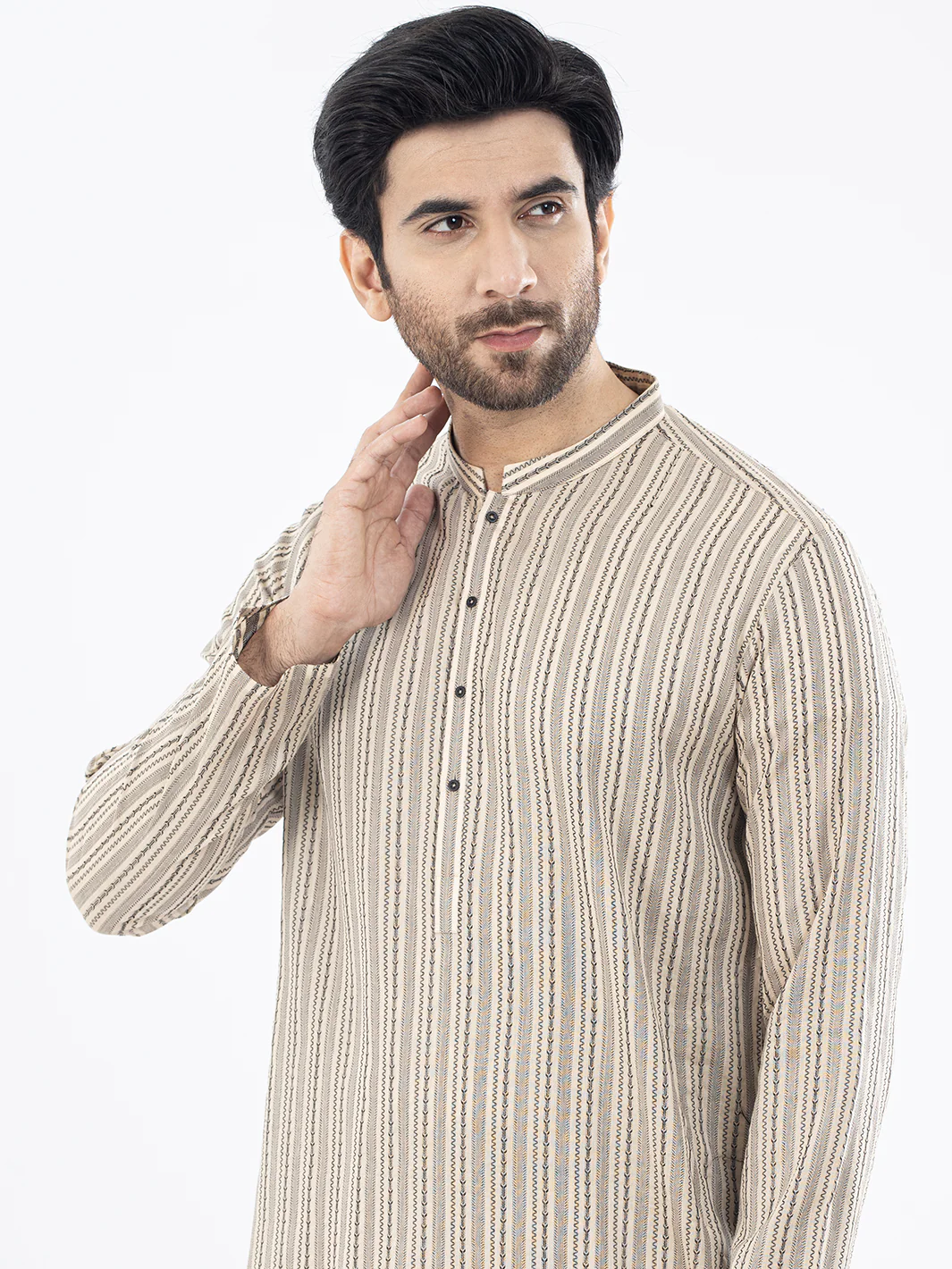 Cream Kurta - AL-K-1075 - Image 3