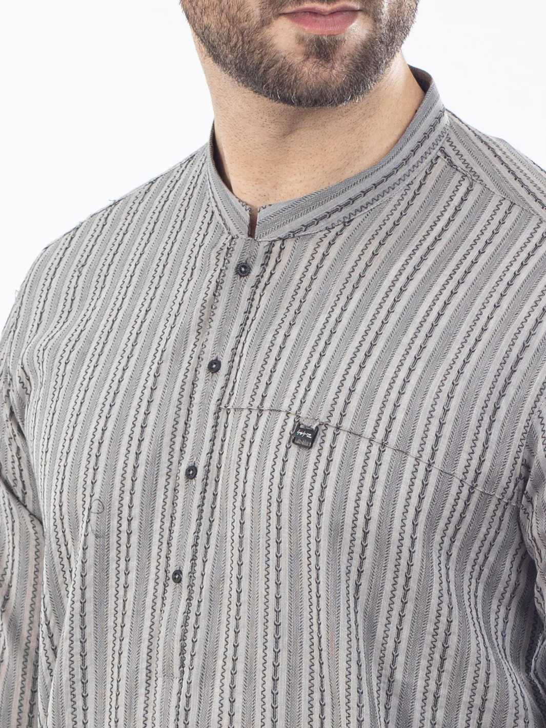 Grey Kurta - AL-K-1076 - Image 3