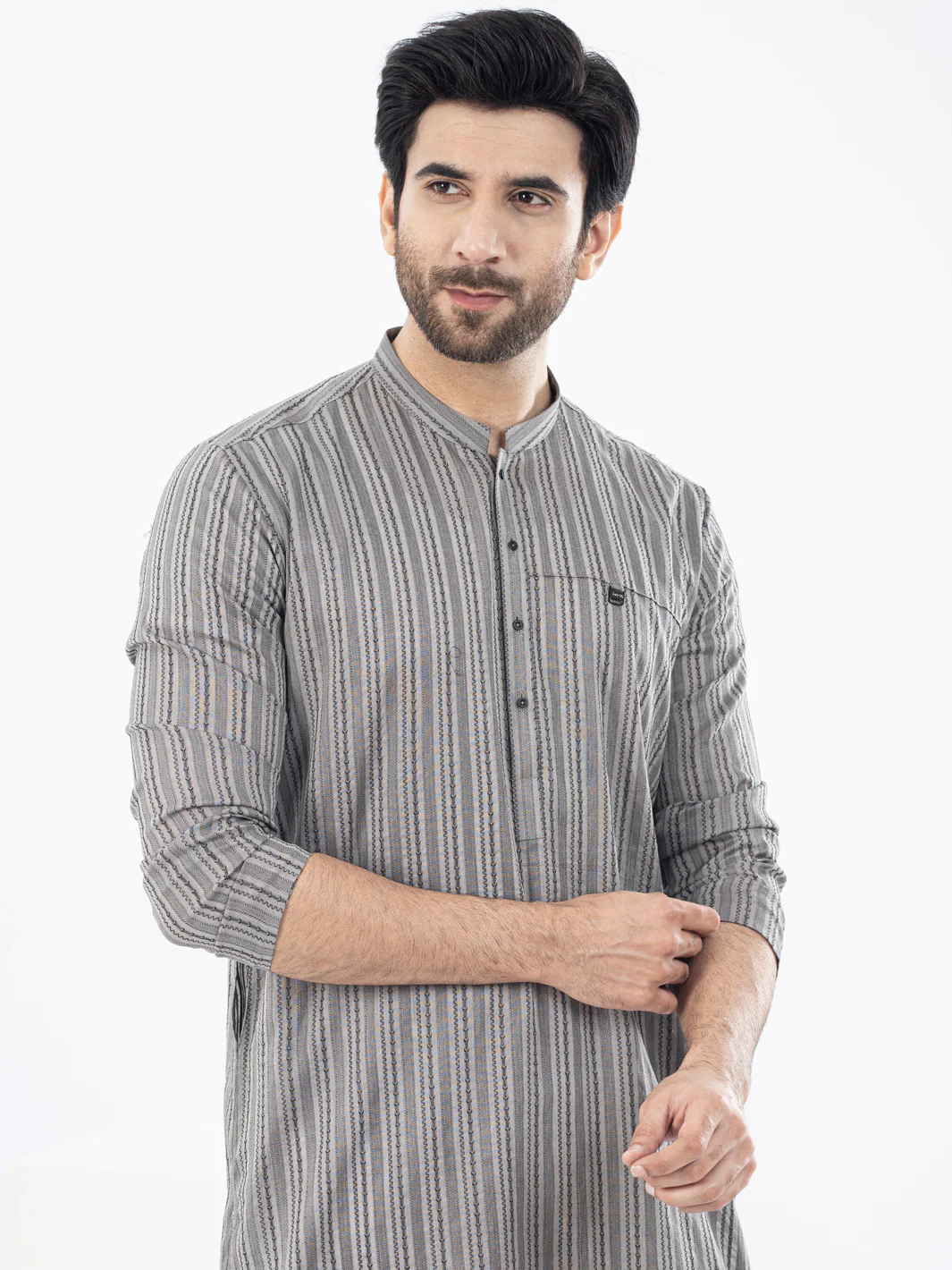 Grey Kurta - AL-K-1076 - Image 4