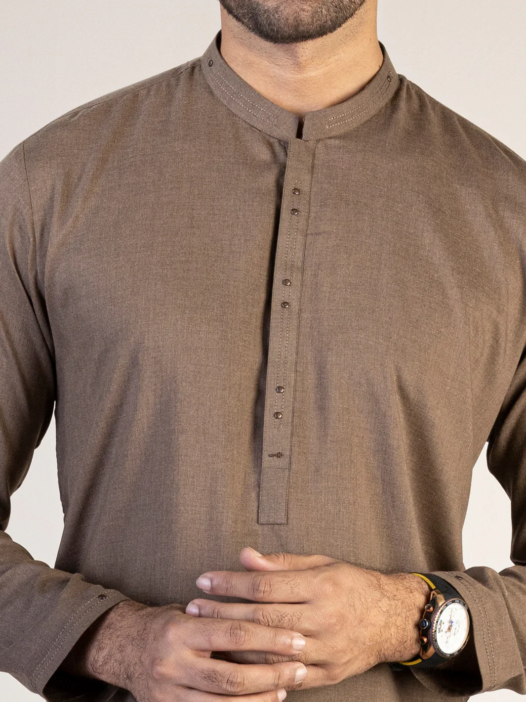Brown Kurta - AL-K-1077 - Image 3