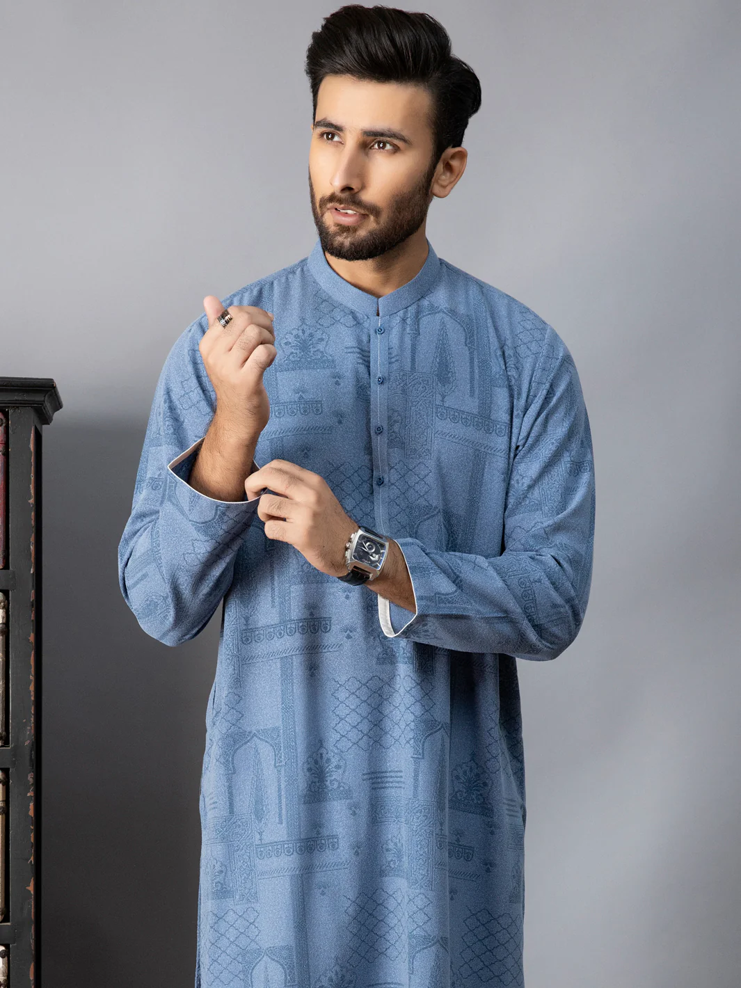 Blue Kurta - AL-K-1082 - Image 4