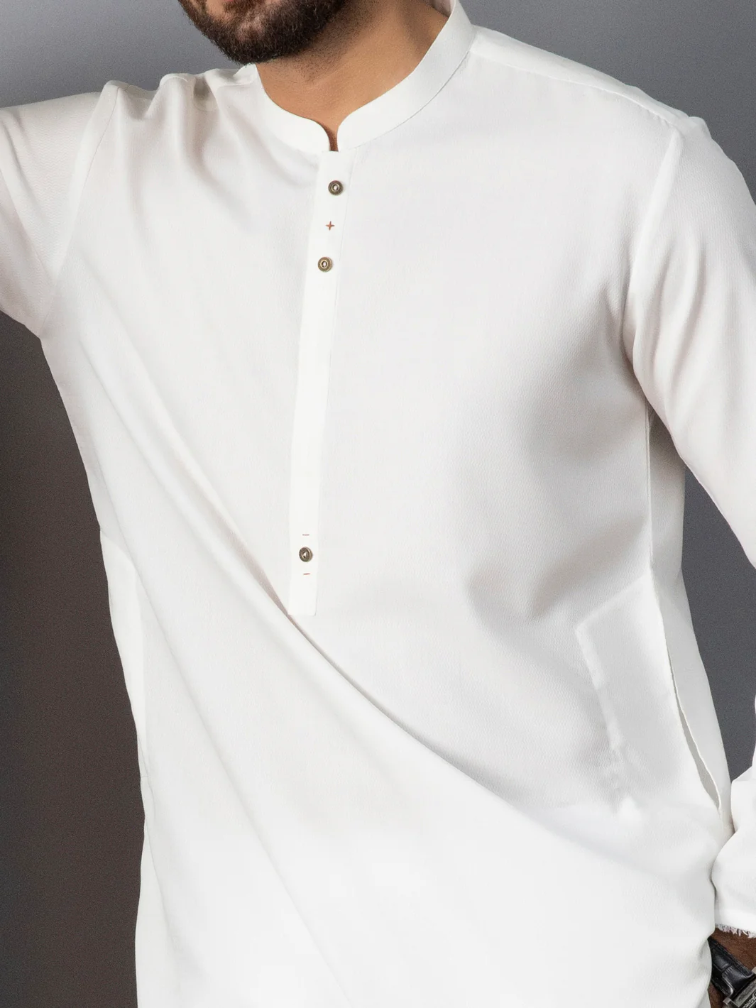 White Kurta - AL-K-1085A - Image 2