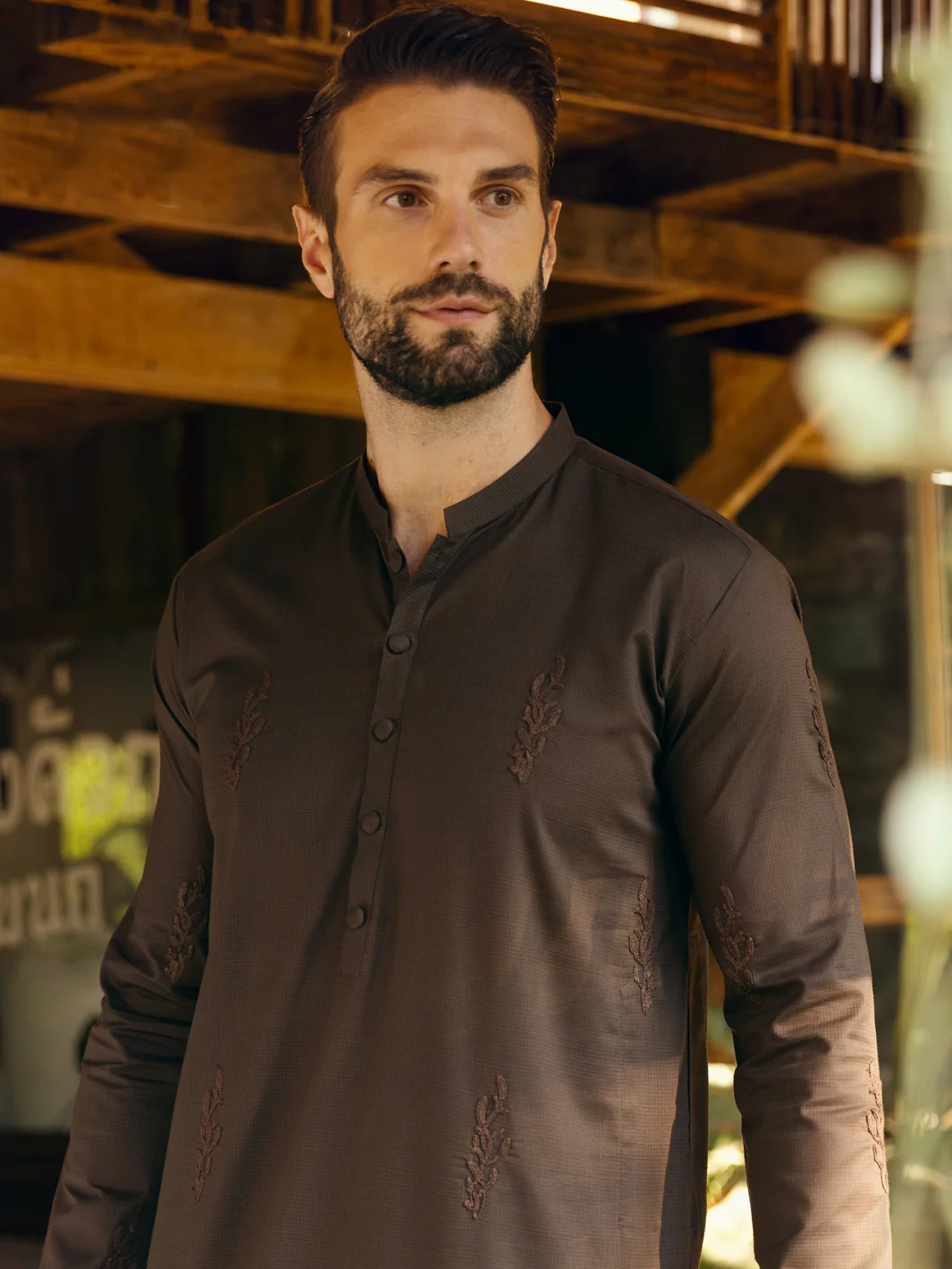 Dark Brown Kurta - AL-K-1103C - Image 2