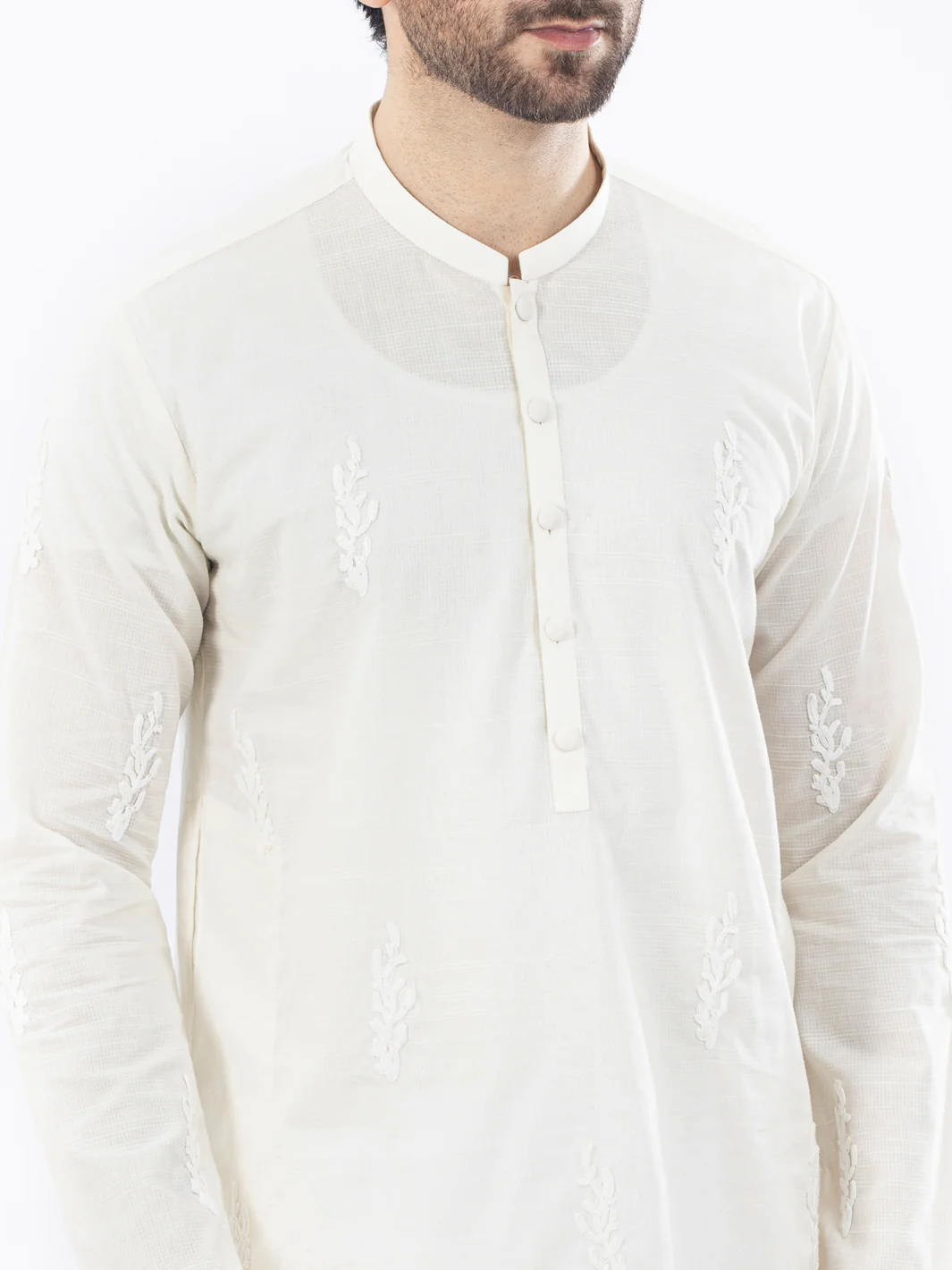 Off White Kurta - AL-K-1103E - Image 2