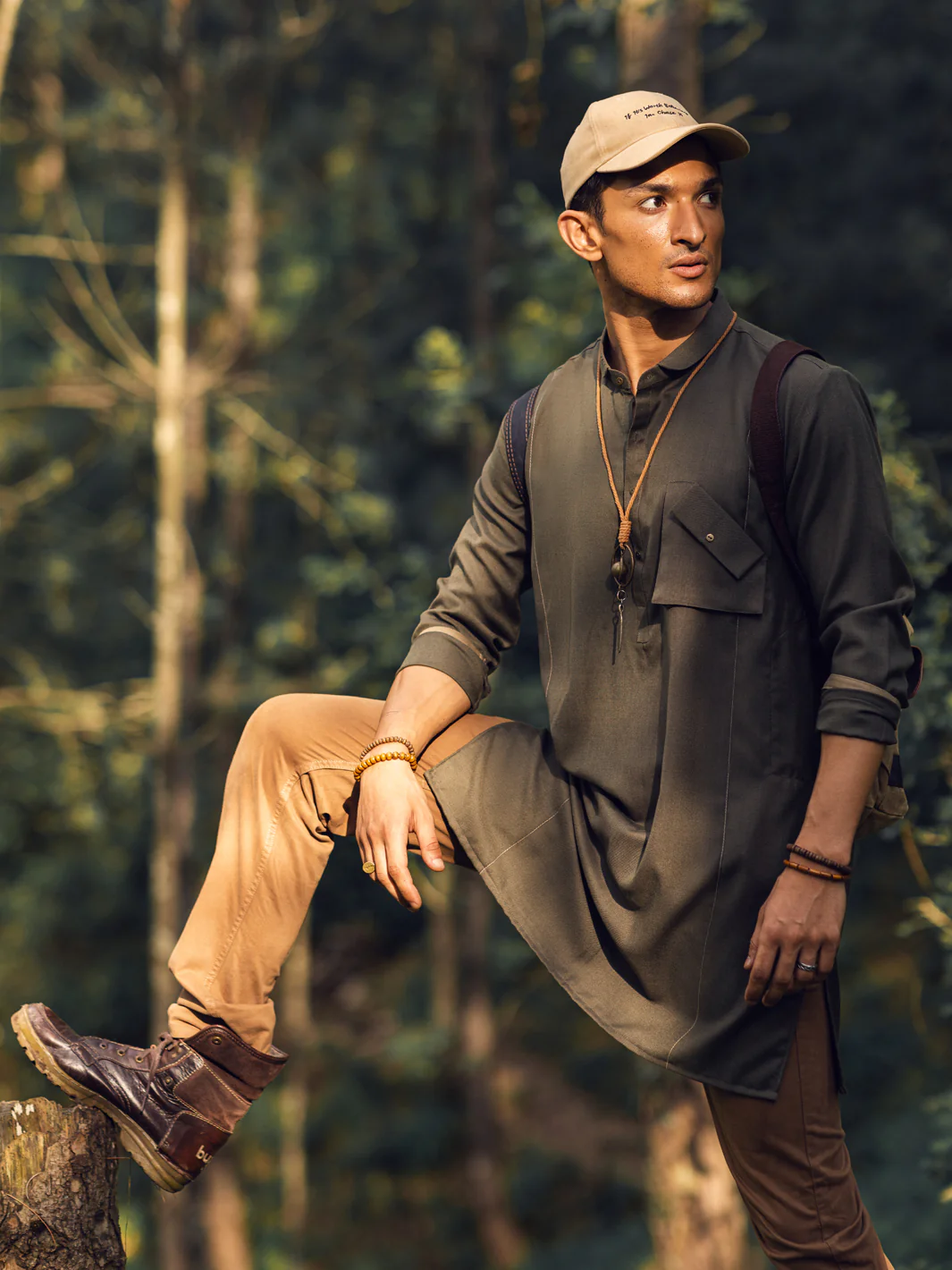 Olive Green Kurta - AL-K-1111B - Image 4