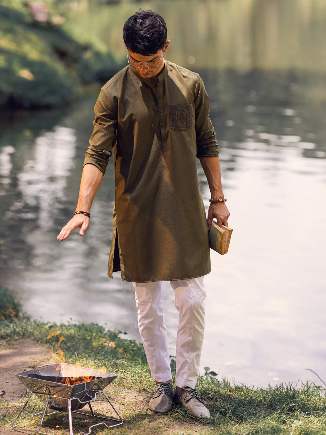 Green Kurta - AL-K-1114A - Image 2