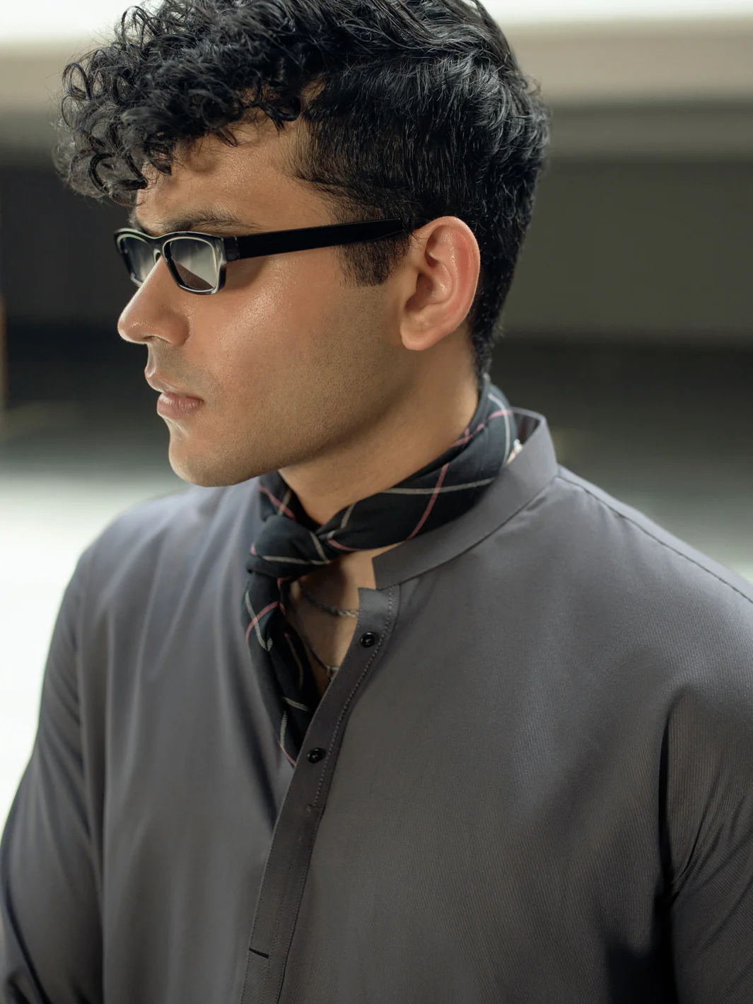 Grey Kurta - AL-K-1115 - Image 4