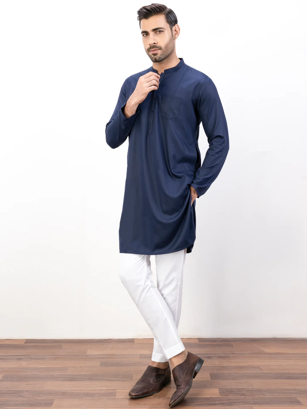 Navy Blue Kurta - AL-K-1118