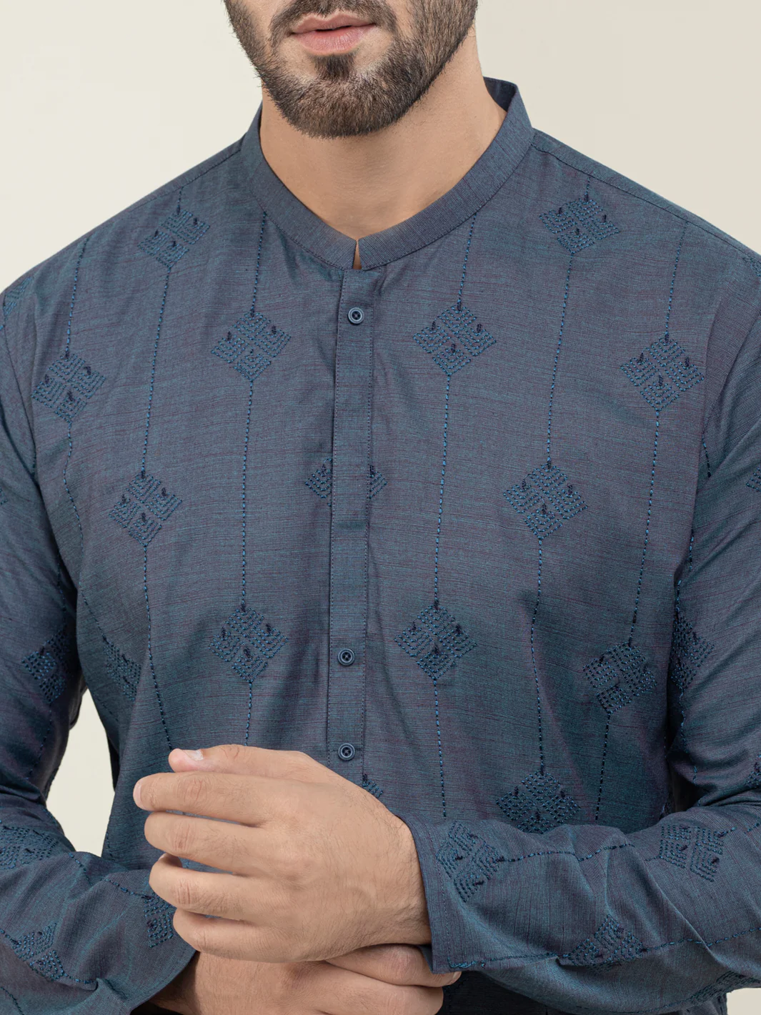 Blue Kurta - AL-K-1120B - Image 3