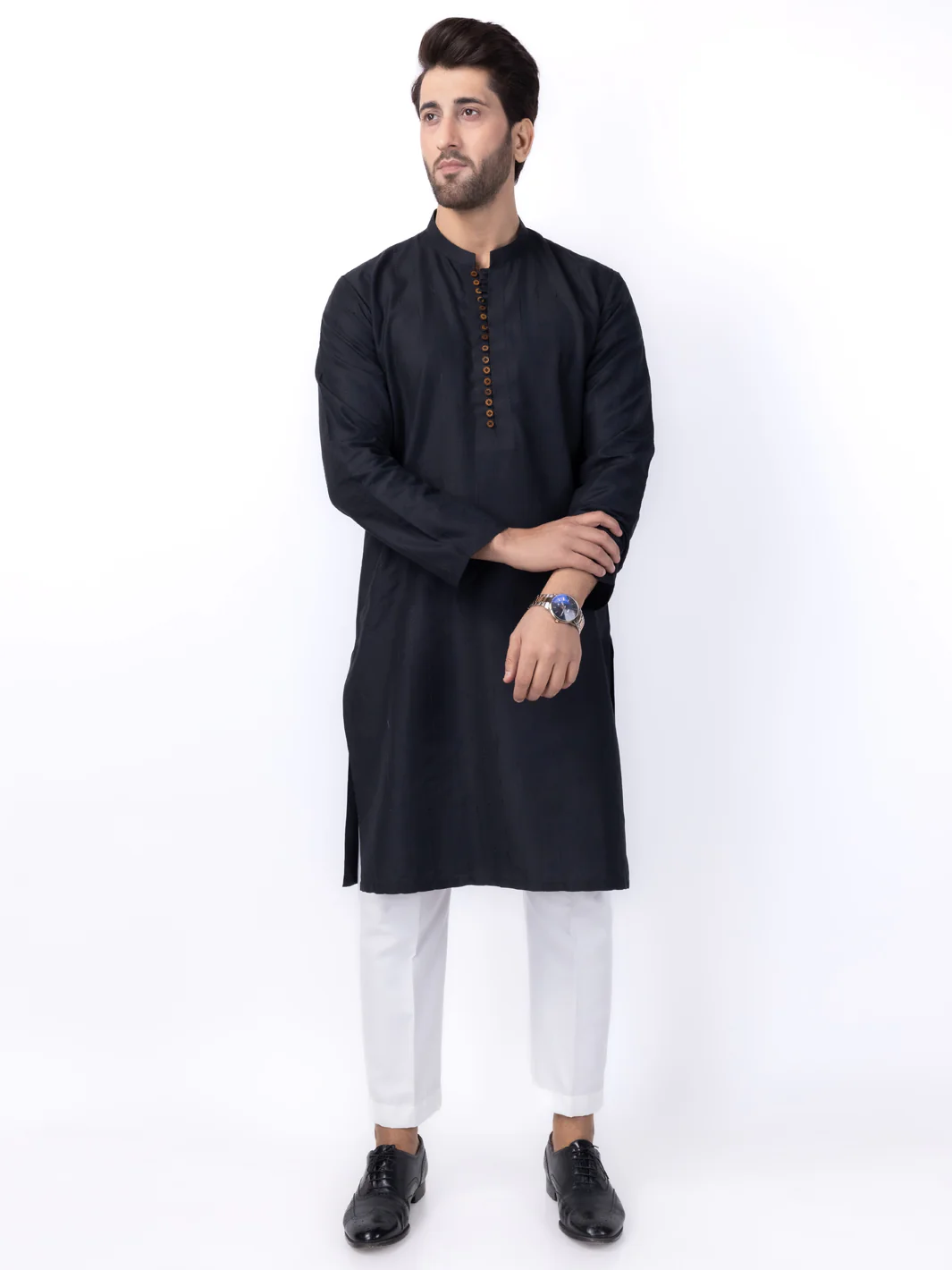 Black Blended Kurta - AL-K-1121D