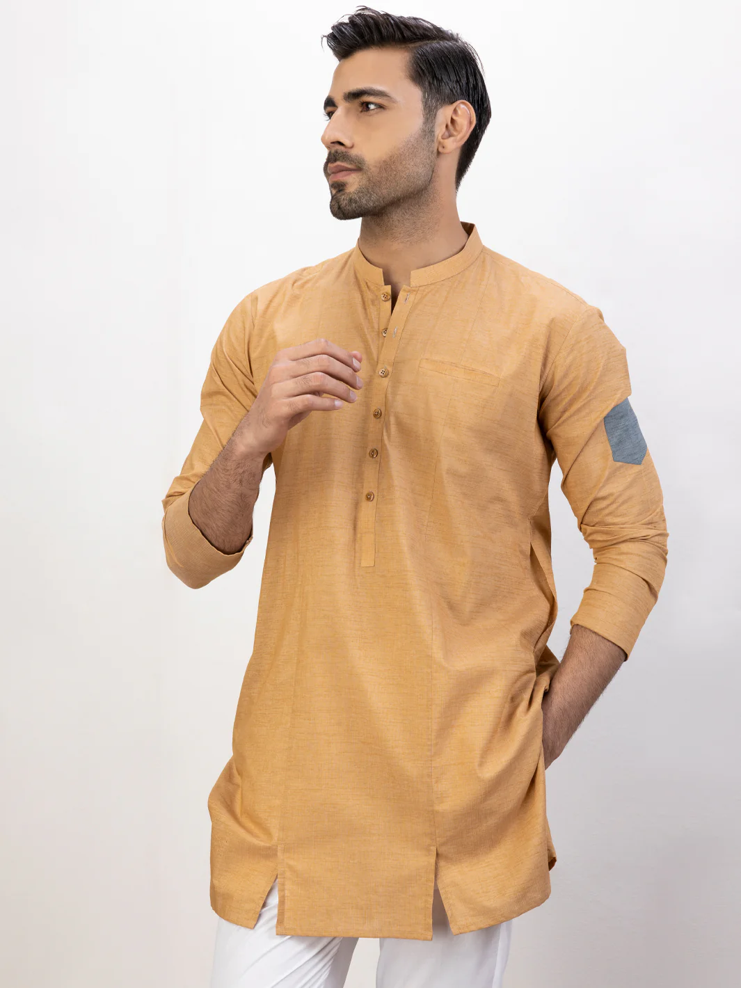 Light Orange Kurta - AL-K-1123 - Image 2