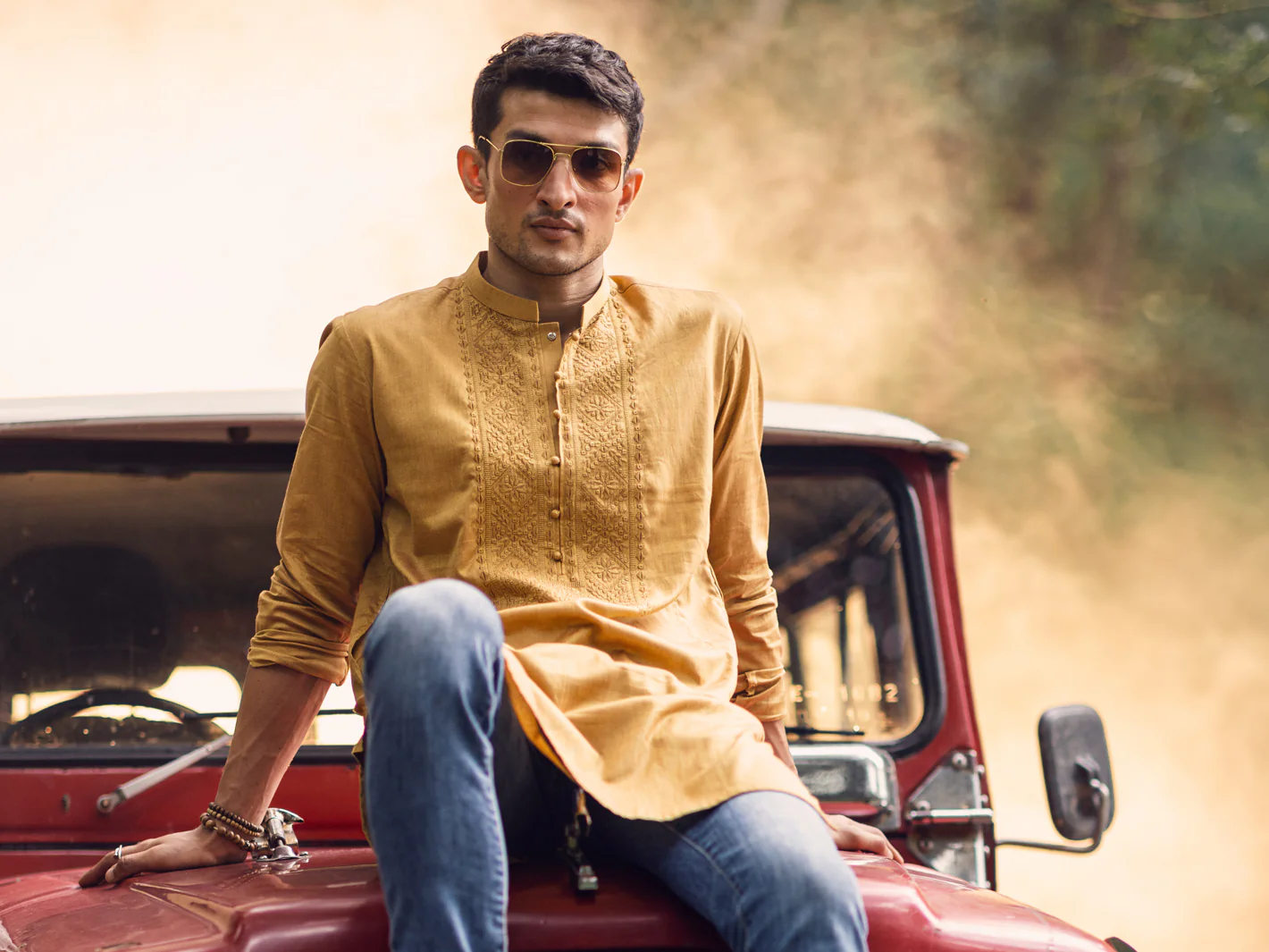 Mustard Kurta - AL-K-1135A - Image 3