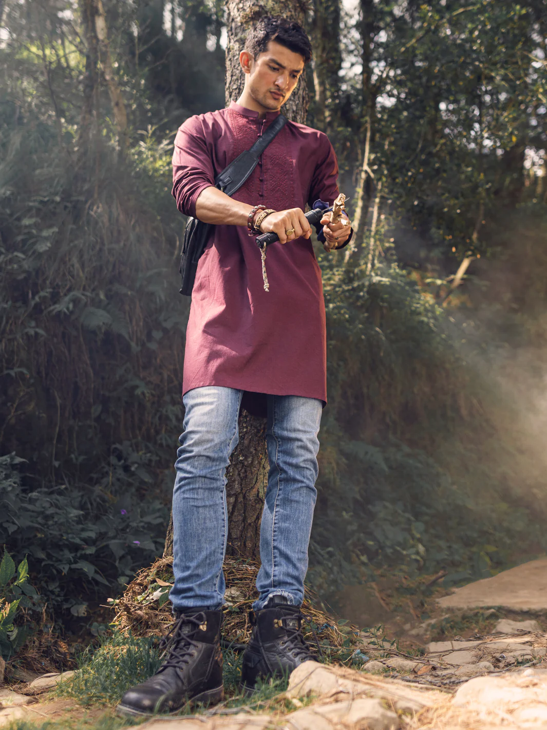 Maroon Kurta - AL-K-1135C