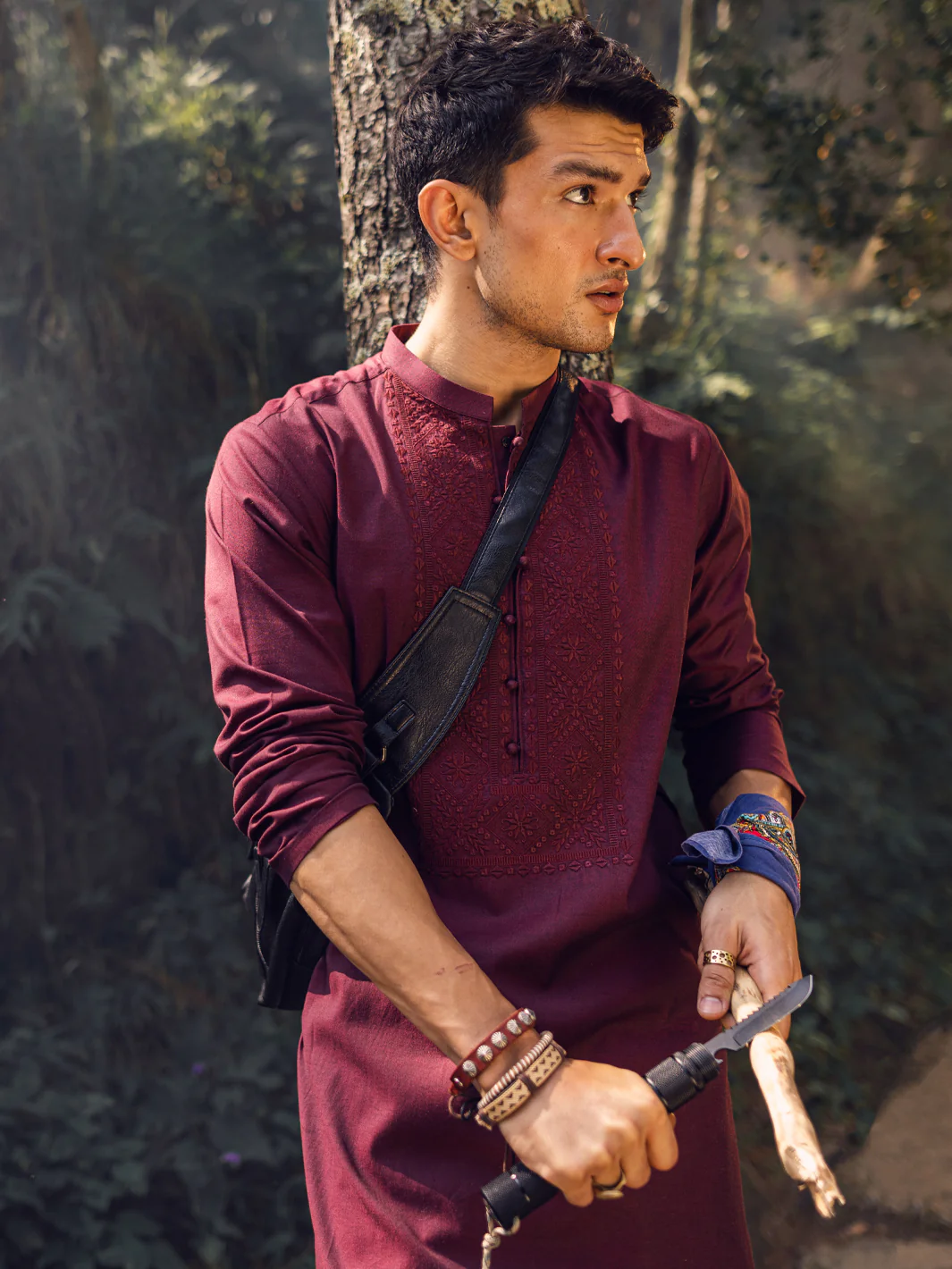Maroon Kurta - AL-K-1135C - Image 3