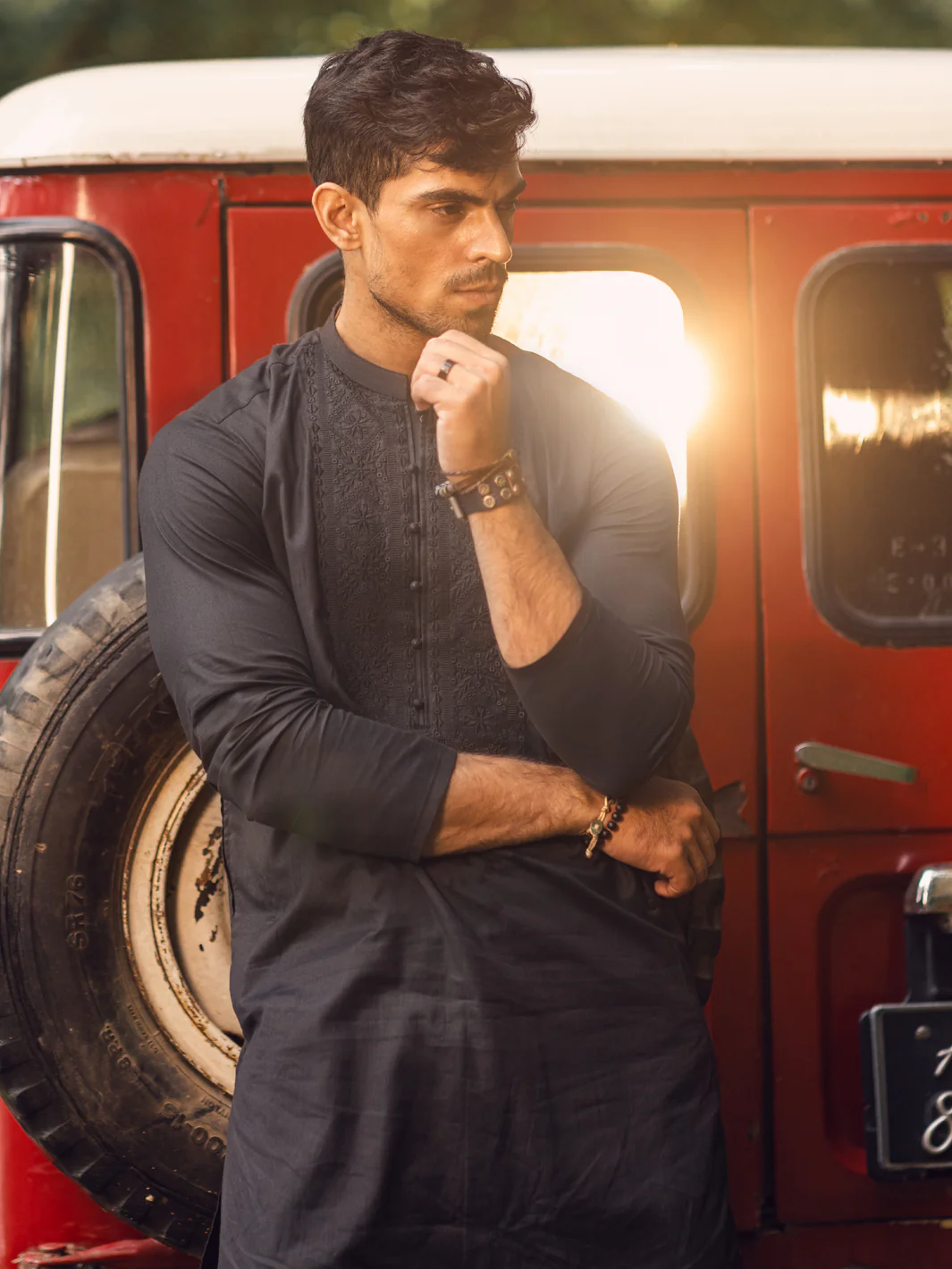 Black Kurta - AL-K-1135D - Image 2