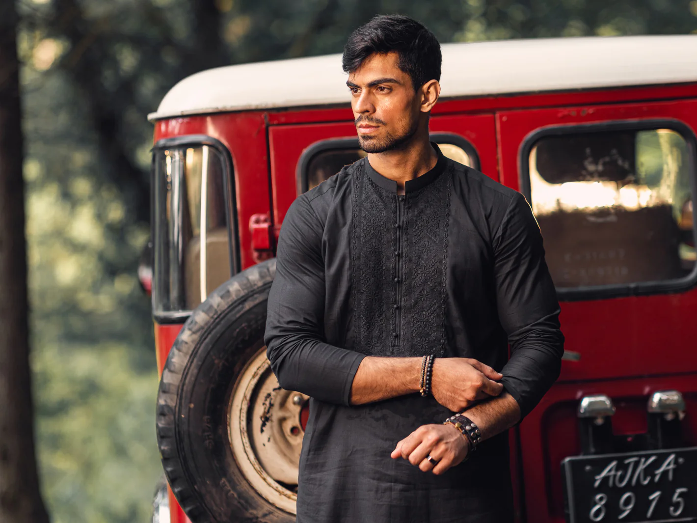 Black Kurta - AL-K-1135D - Image 3