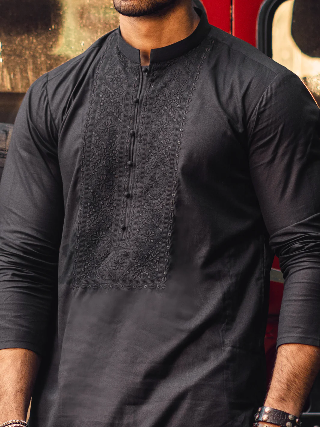Black Kurta - AL-K-1135D - Image 4