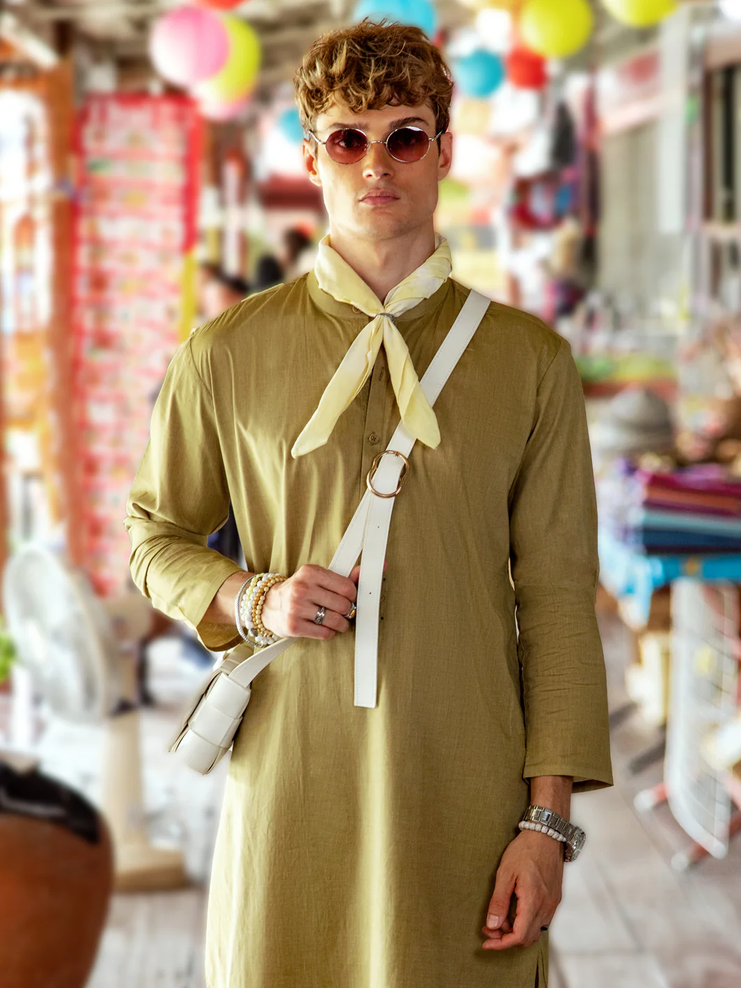 Pistachio Green Cotton Kurta - AL-K-1139C - Image 3