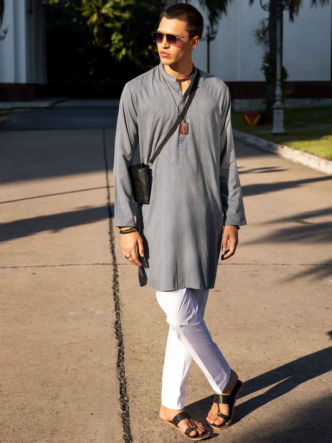 Blue Blended Kurta - AL-K-1149C