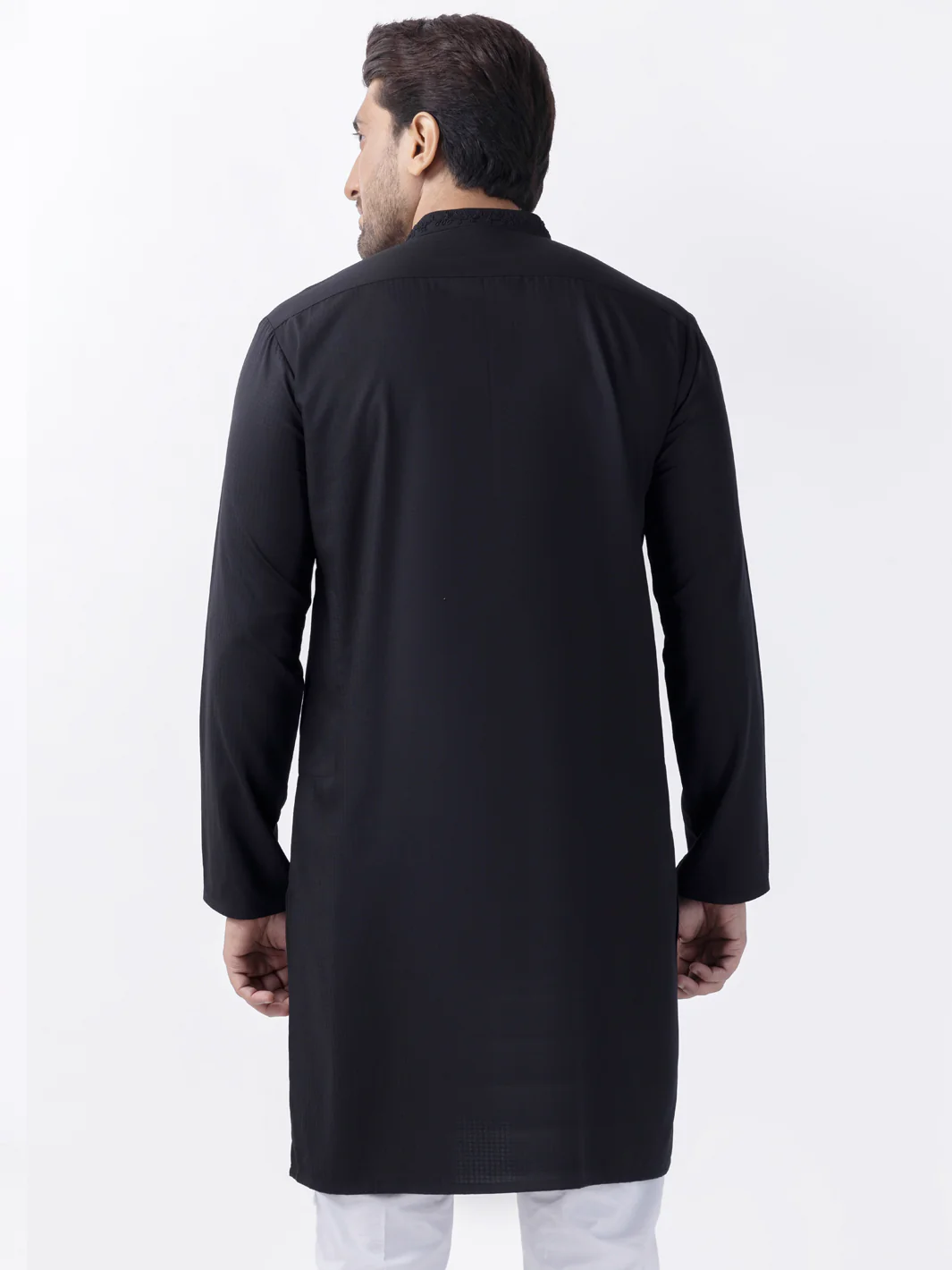 Black Blended Kurta - AL-K-1157C - Image 4