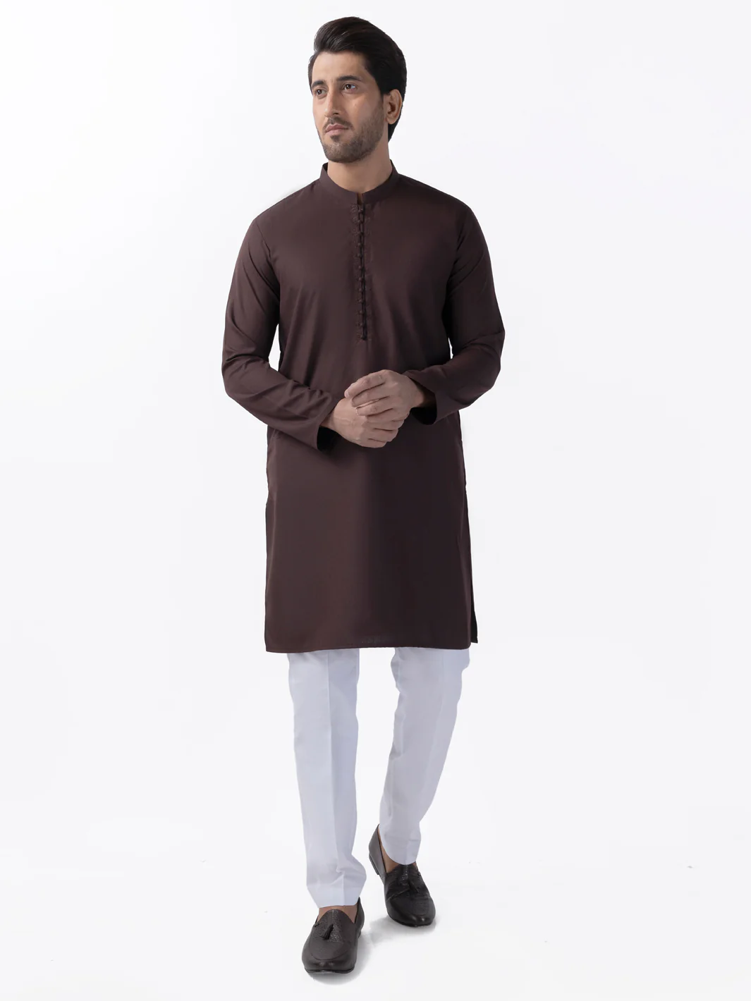 Brown Blended Kurta - AL-K-1162
