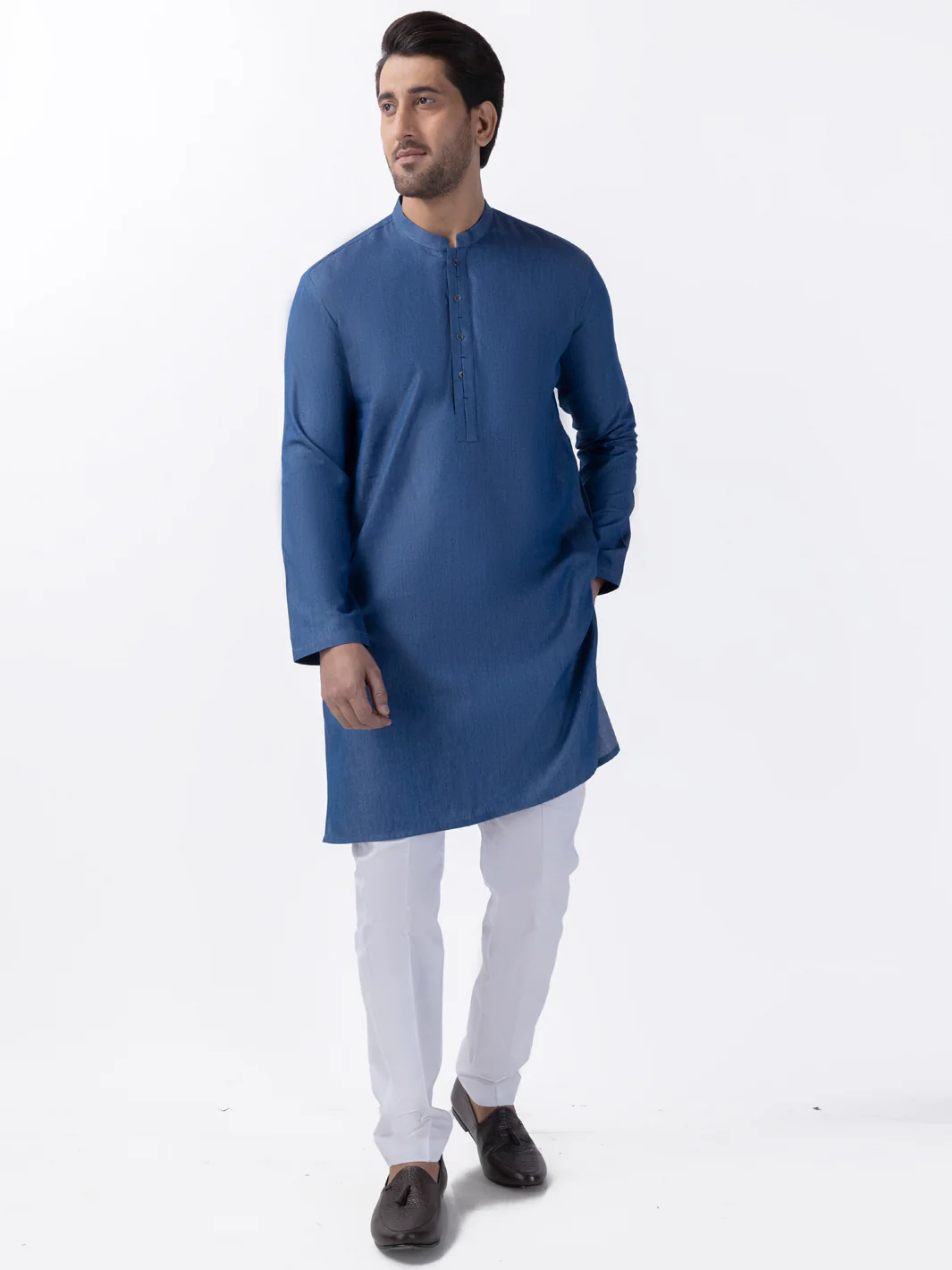 Blue Blended Kurta - AL-K-1173