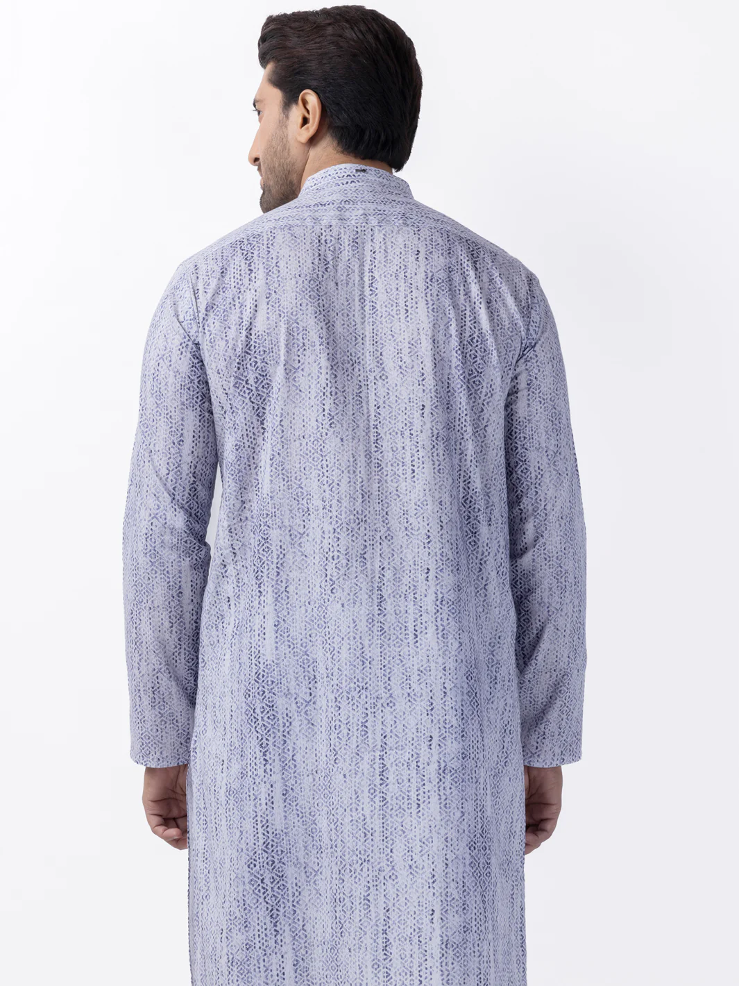 Blue Cotton Kurta - AL-K-1182 - Image 4
