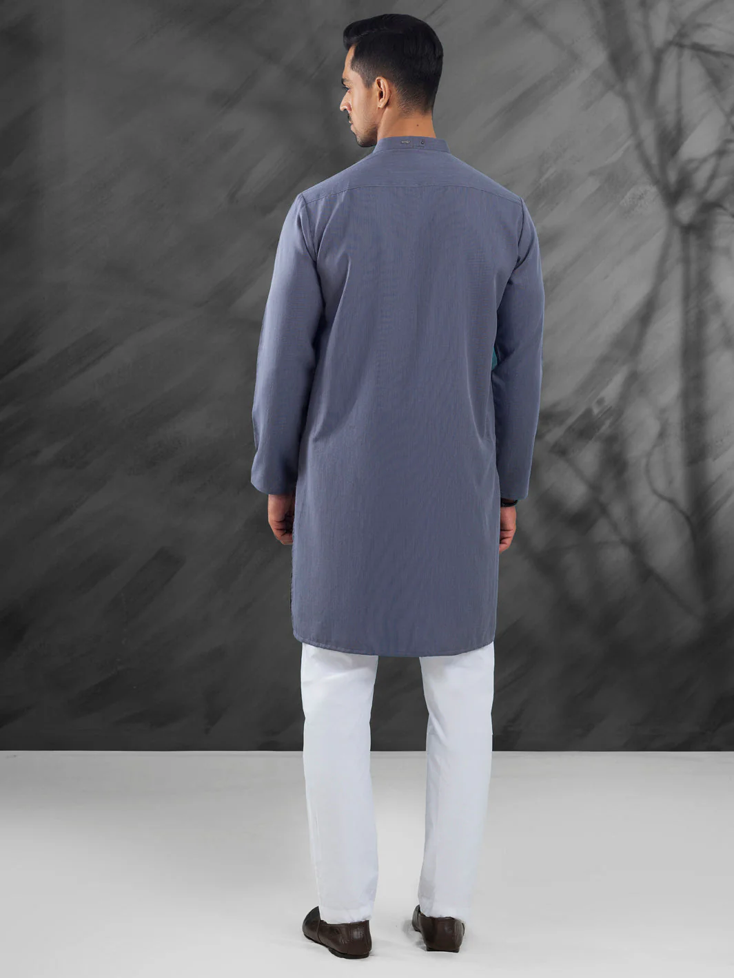 Grey Blended Kurta - AL-K-1215 - Image 2