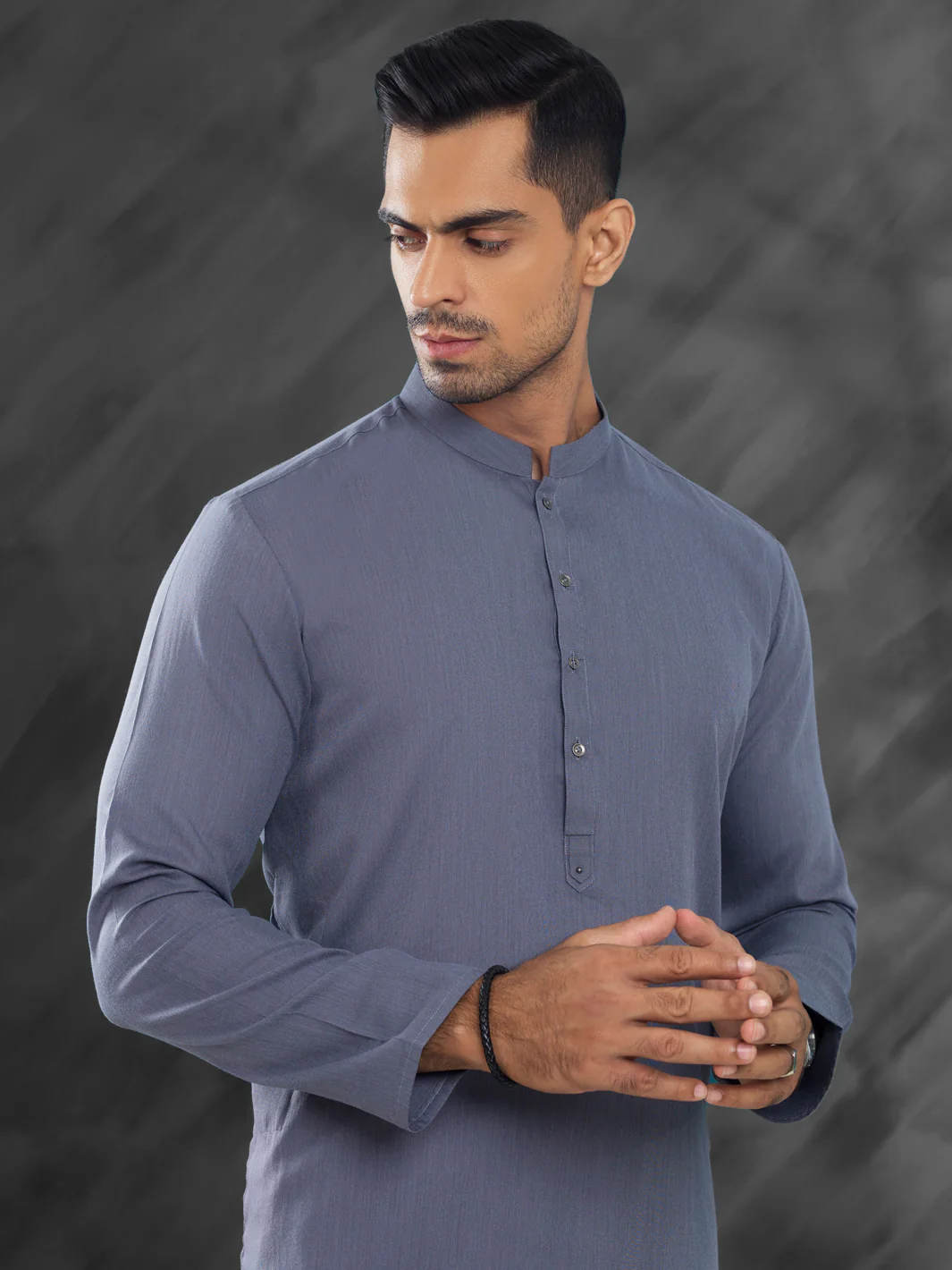 Grey Blended Kurta - AL-K-1215 - Image 7