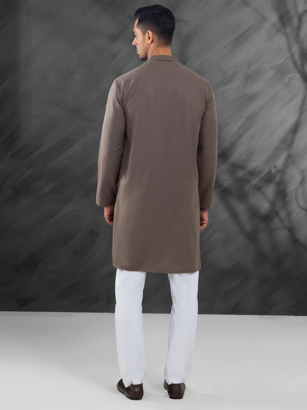 Brown Blended Kurta - AL-K-1216 - Image 2