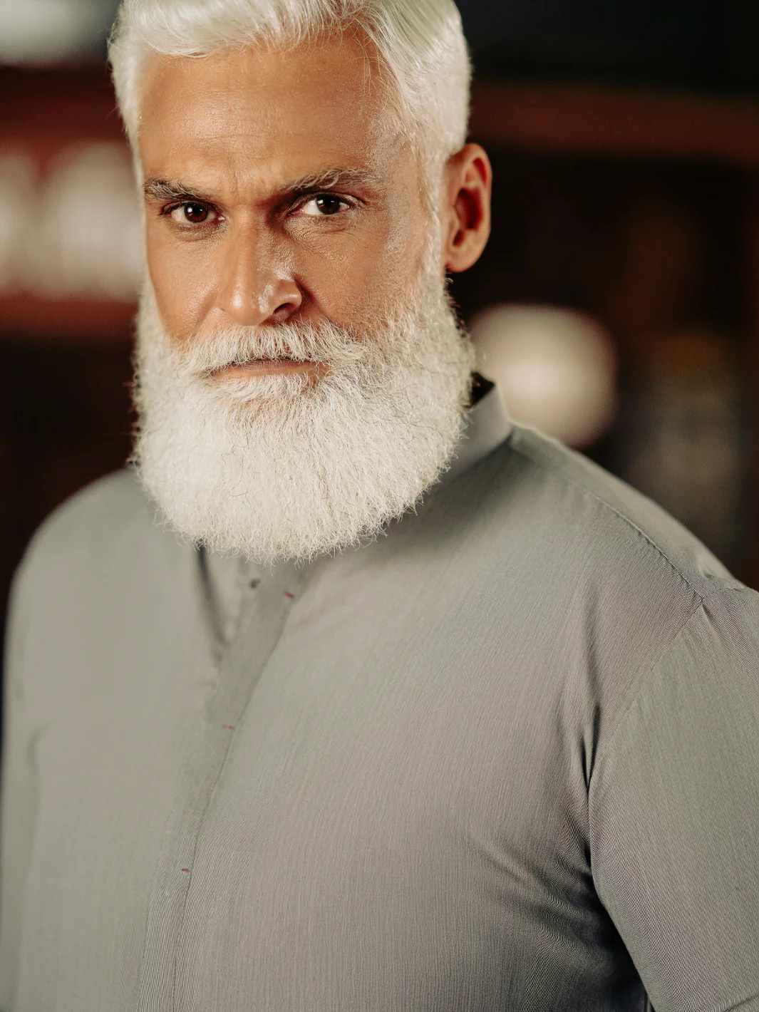 Grey Blended Kurta - AL-K-1217 - Image 2