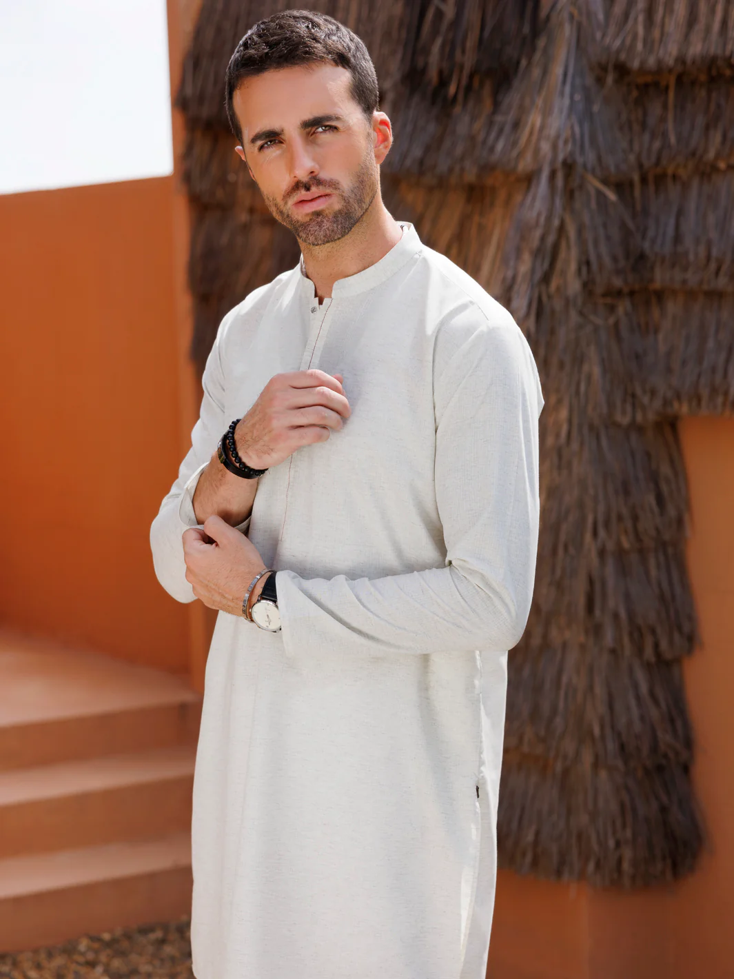 Cream Blended Kurta - AL-K-1223 - Image 2