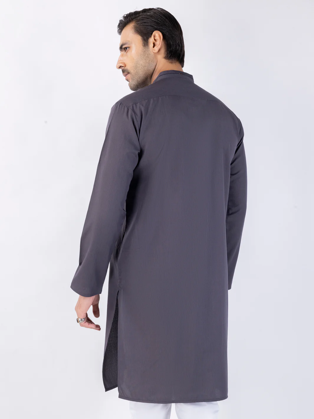 Grey Blended Kurta - AL-K-1226B - Image 3