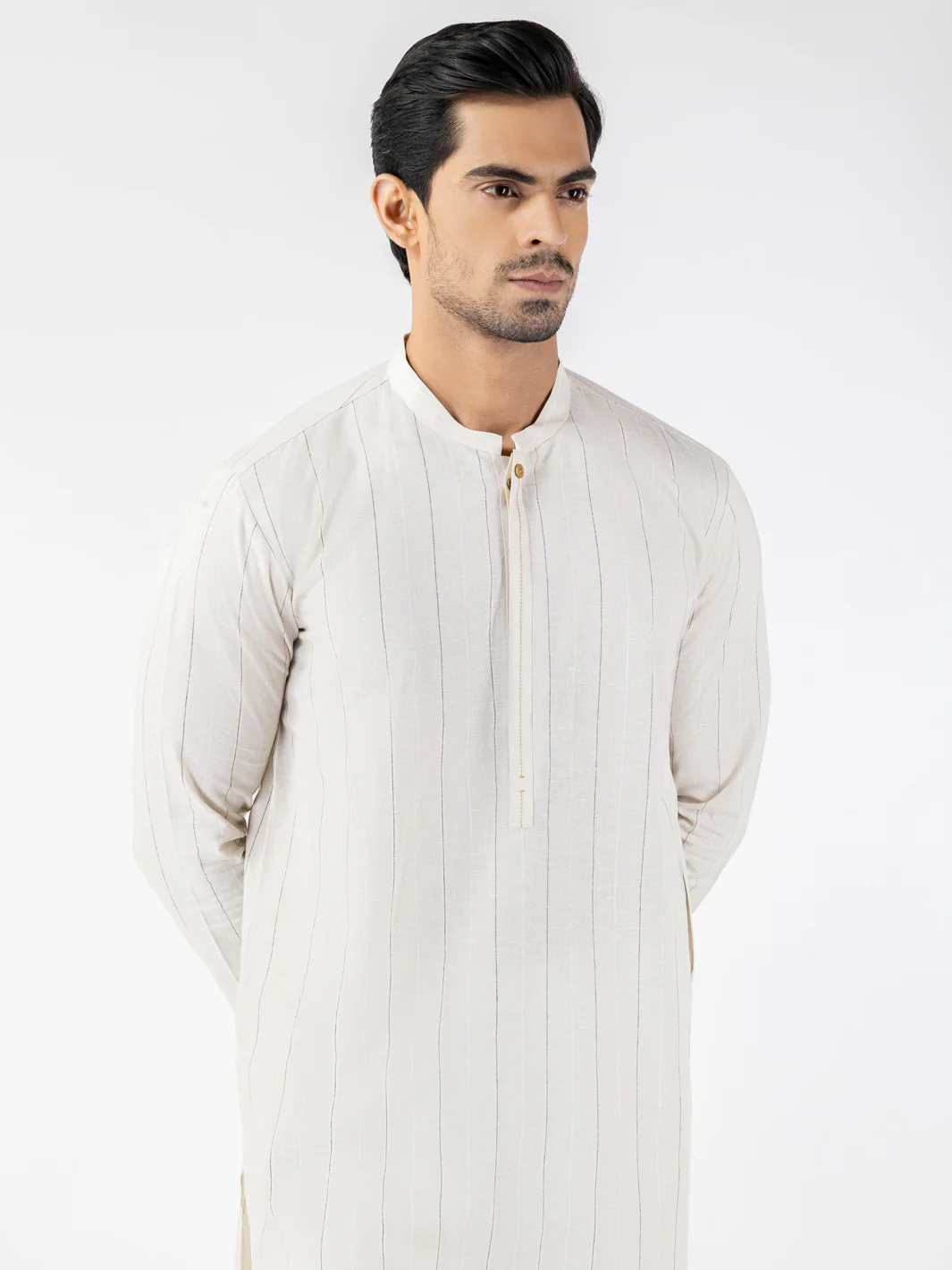 Fawn Blended Kurta - AL-K-1228 - Image 3