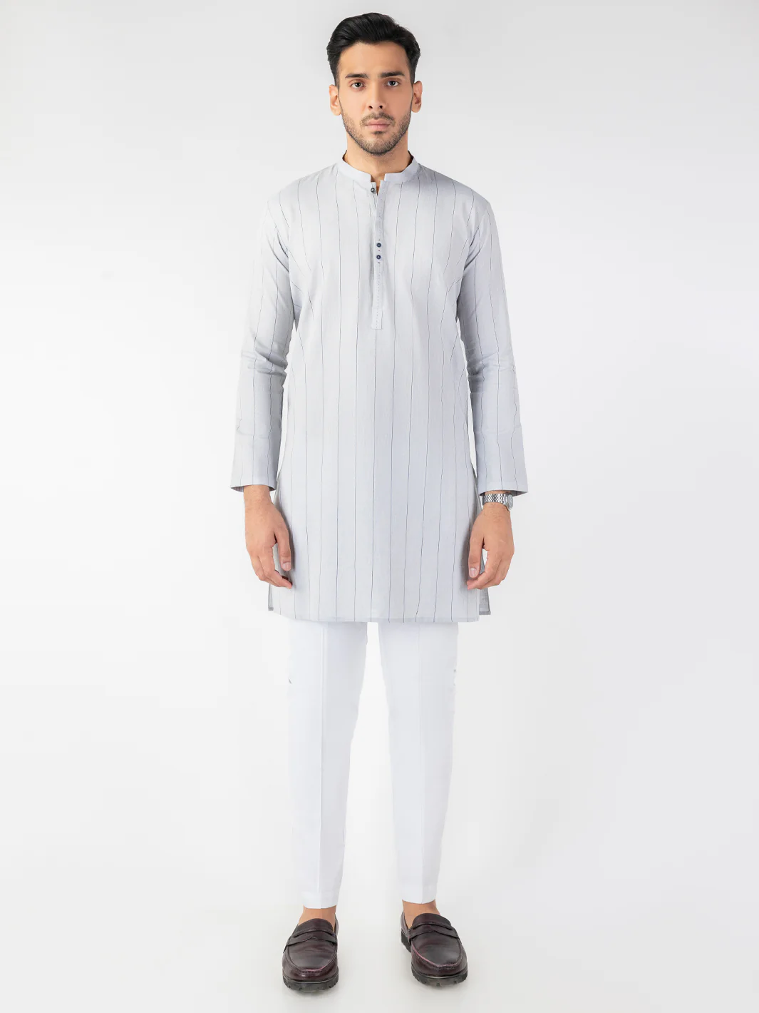 Light Blue Blended Kurta - AL-K-1229