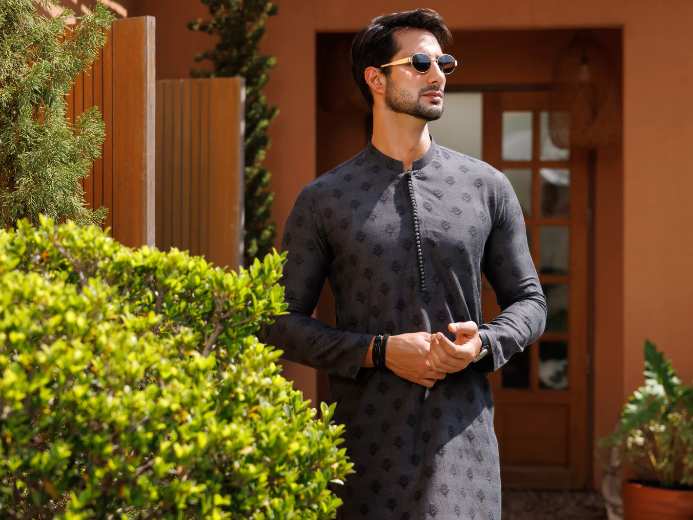 Charcoal Cotton Kurta - AL-K-1232 - Image 4