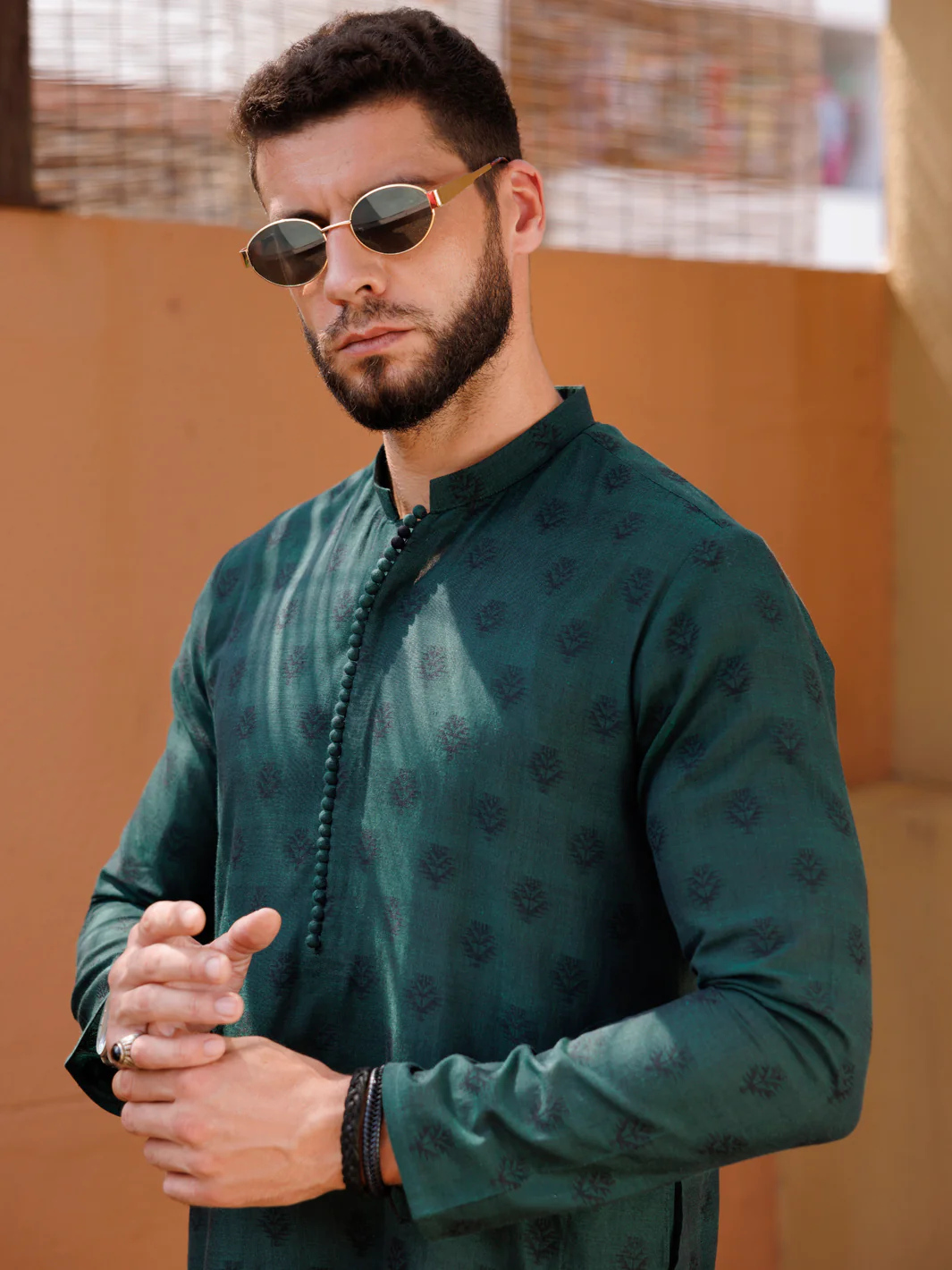 Green Cotton Kurta - AL-K-1234 - Image 2