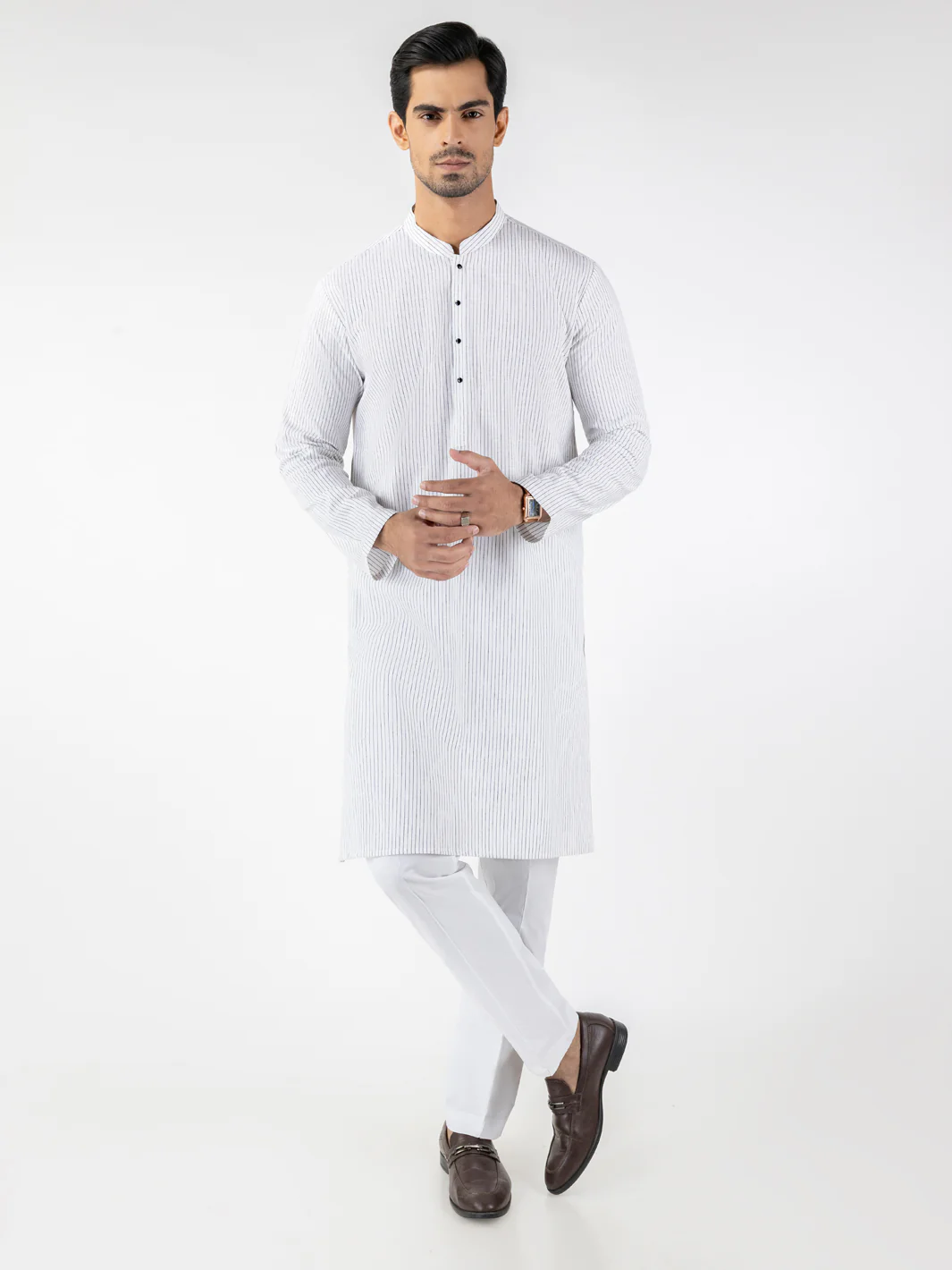 White Blended Kurta - AL-K-1248