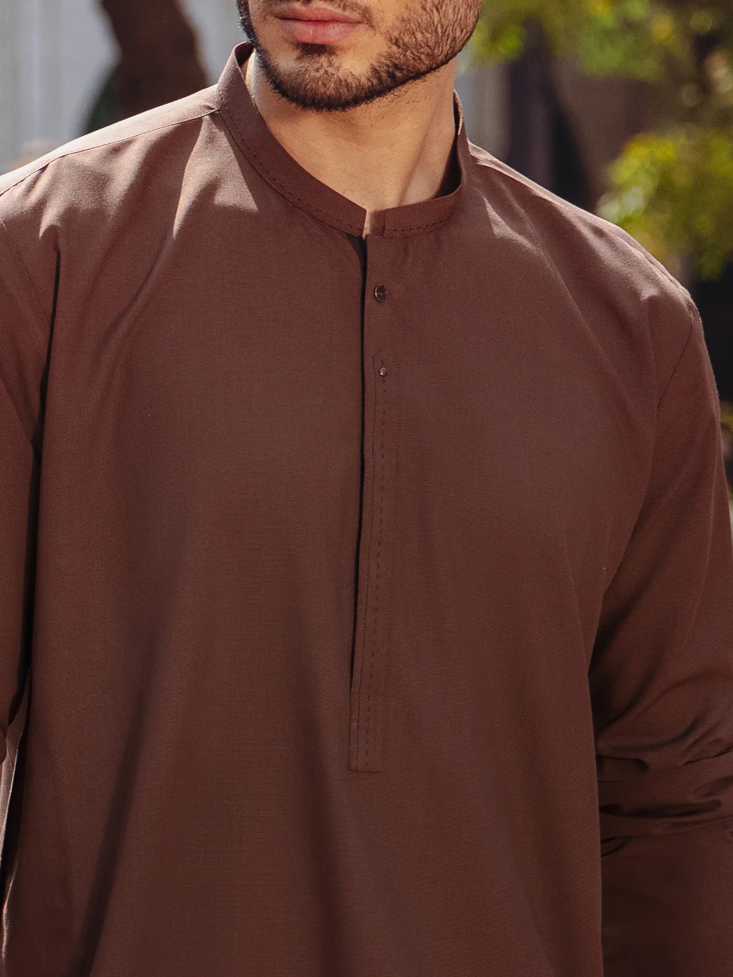 Brown Blended Kurta - AL-K-1257 - Image 3