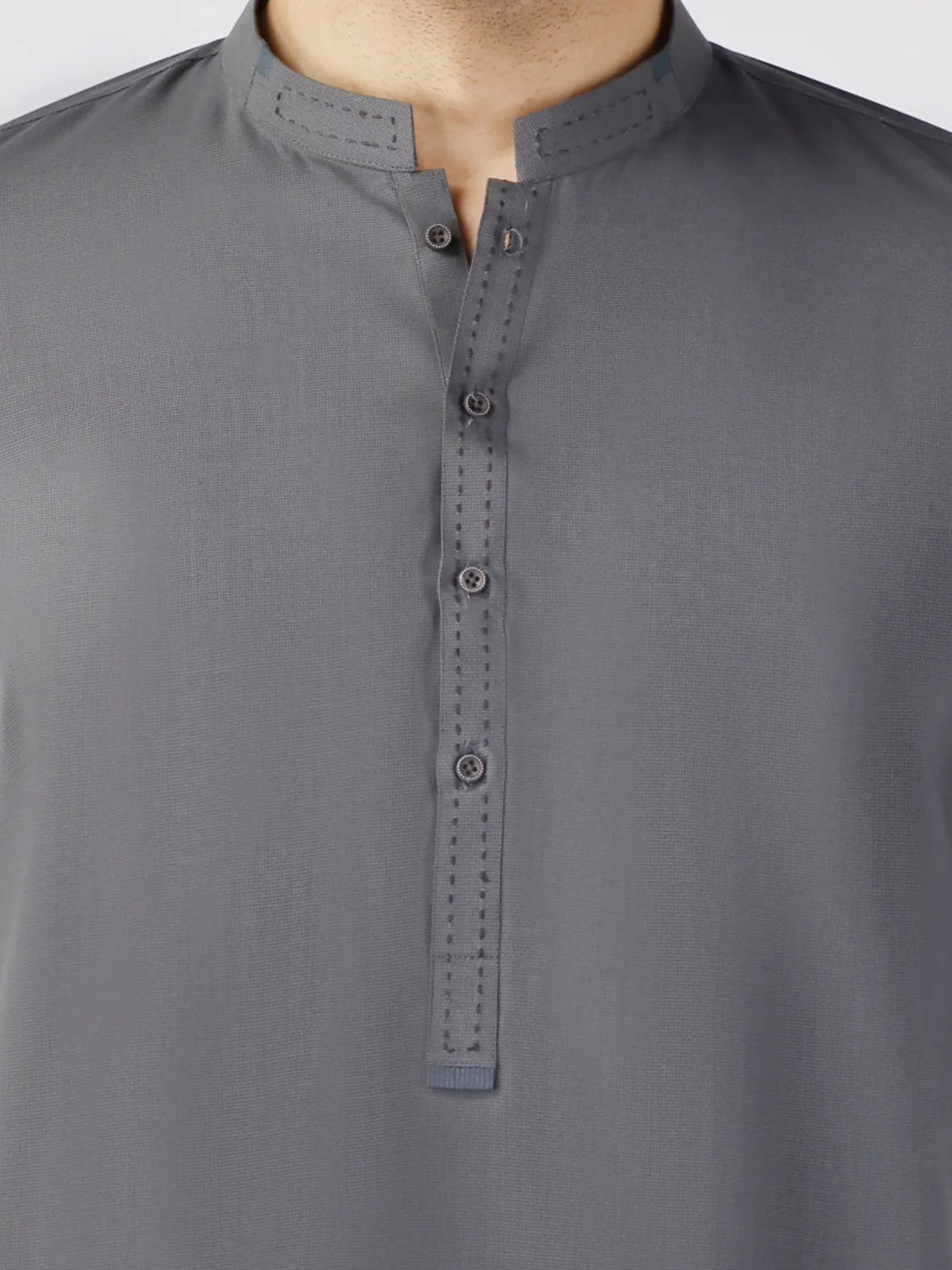 Grey Blended Kurta - AL-K-1258 - Image 3