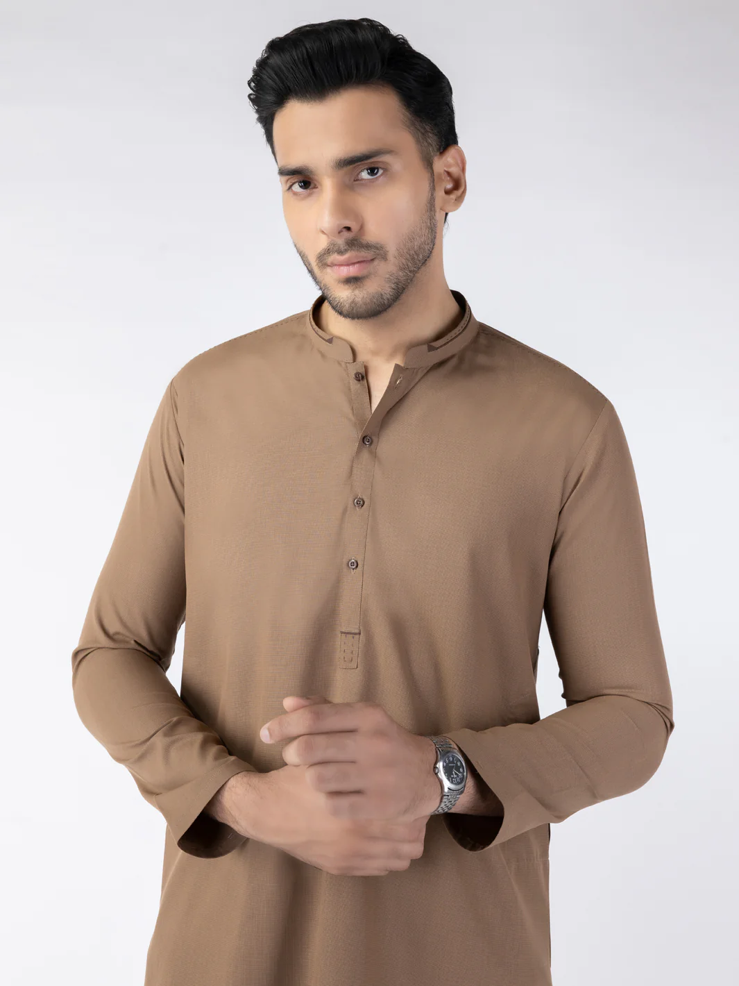 Brown Blended Kurta - AL-K-1262 - Image 3