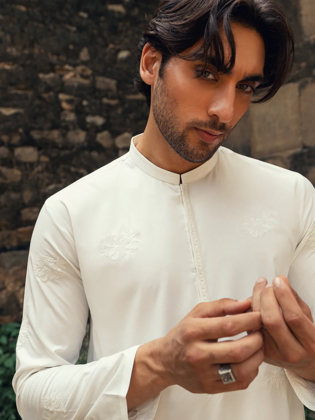 White Semi-Formal Kurta - AL-K-1275 - Image 3